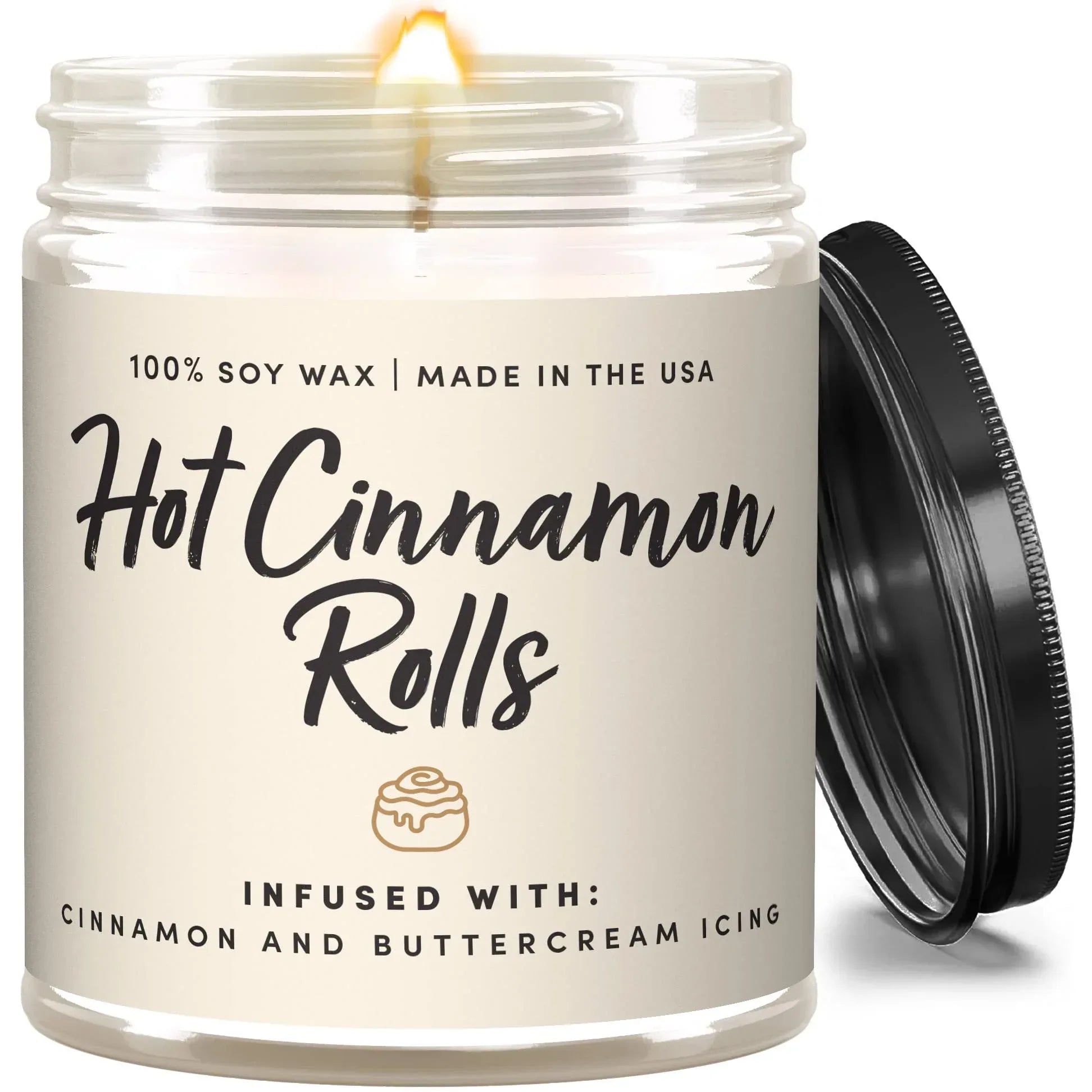 Wax & Wit Cinnamon Rolls Fall Candles for Home Scented – Cinnamon and Buttercream Frosting – Perfect Home Décor Gifts for Autumn, Holiday, Christmas, Winter - 9oz, Soy Wax, 50 Hour Burn - Handmade Lifestyle Shop
