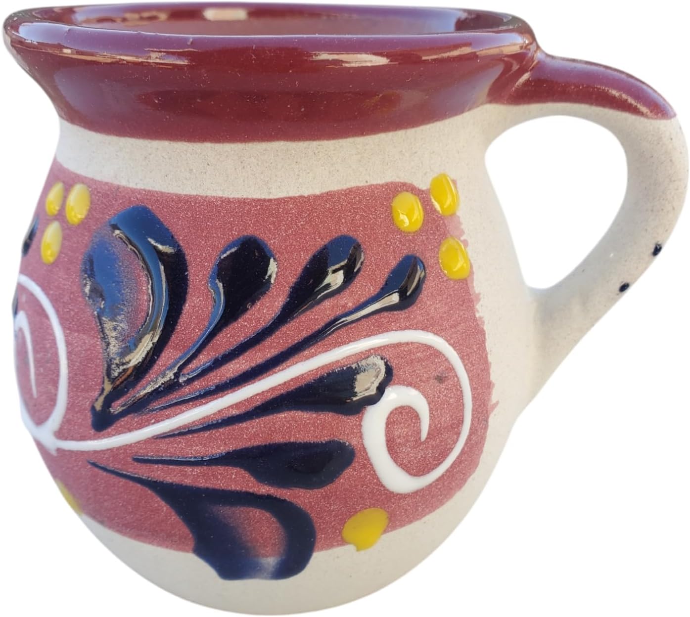Hand-Painted Mexican clay Mugs, Floral Ceramic Coffee cups, Artisan Handmade Talavera Jarritos Mexican Mugs Tazas de Mexico (Mixed, Single (1))