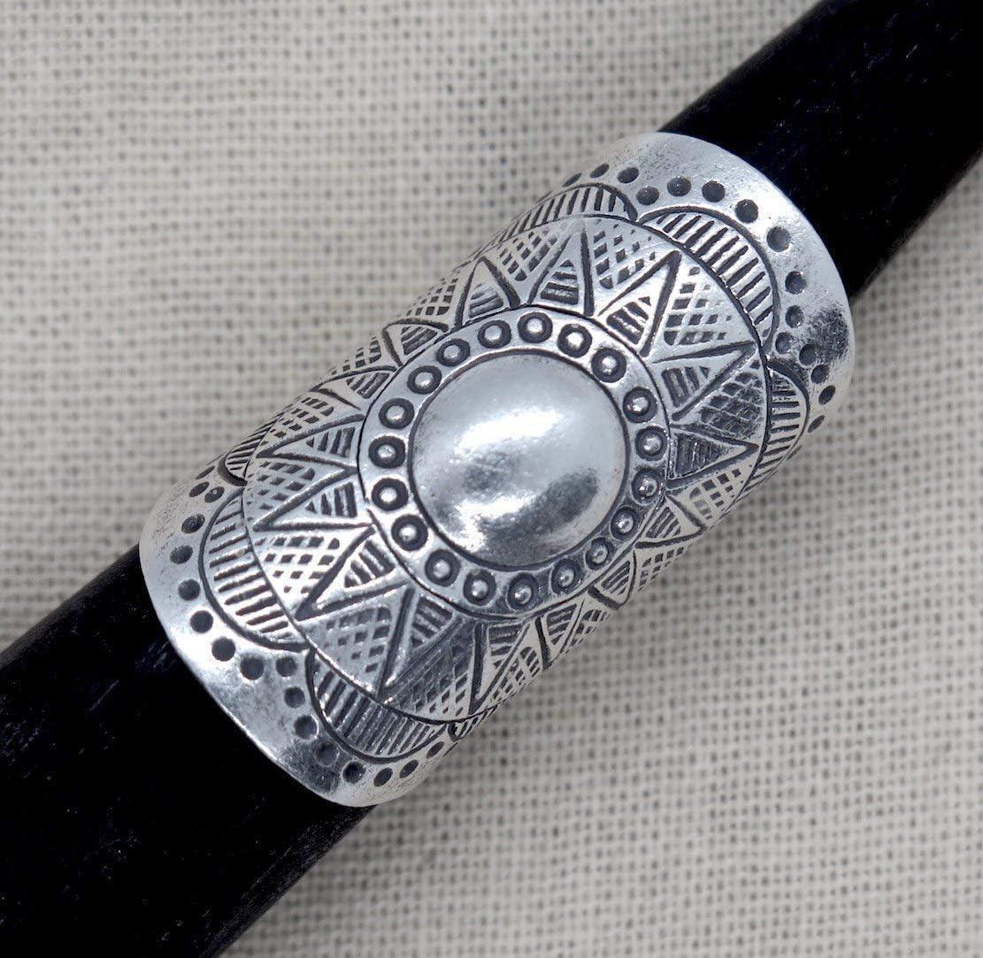 Handmade Sterling Silver Long Large Boho Statement Ring With Symbolic Solar Star Mandala, Tribal Gypsy Hippie Adjustable to Sizes 6-11, Gift for Her - Handmade Lifestyle Shop