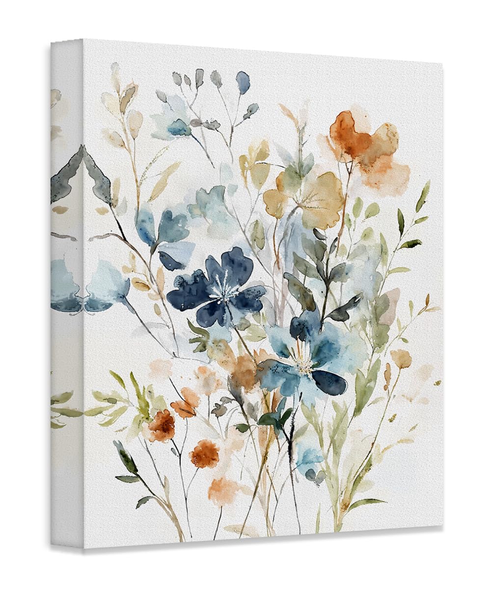 Summer Flowers Floral Artwork Watercolor Painting 11x14 Unframed Poster,Wildflower Wall Art,Abstract Botanical Flower Prints, Muted Floral Painting, Watercolor Prints for Living Room Decor, Art Lovers
