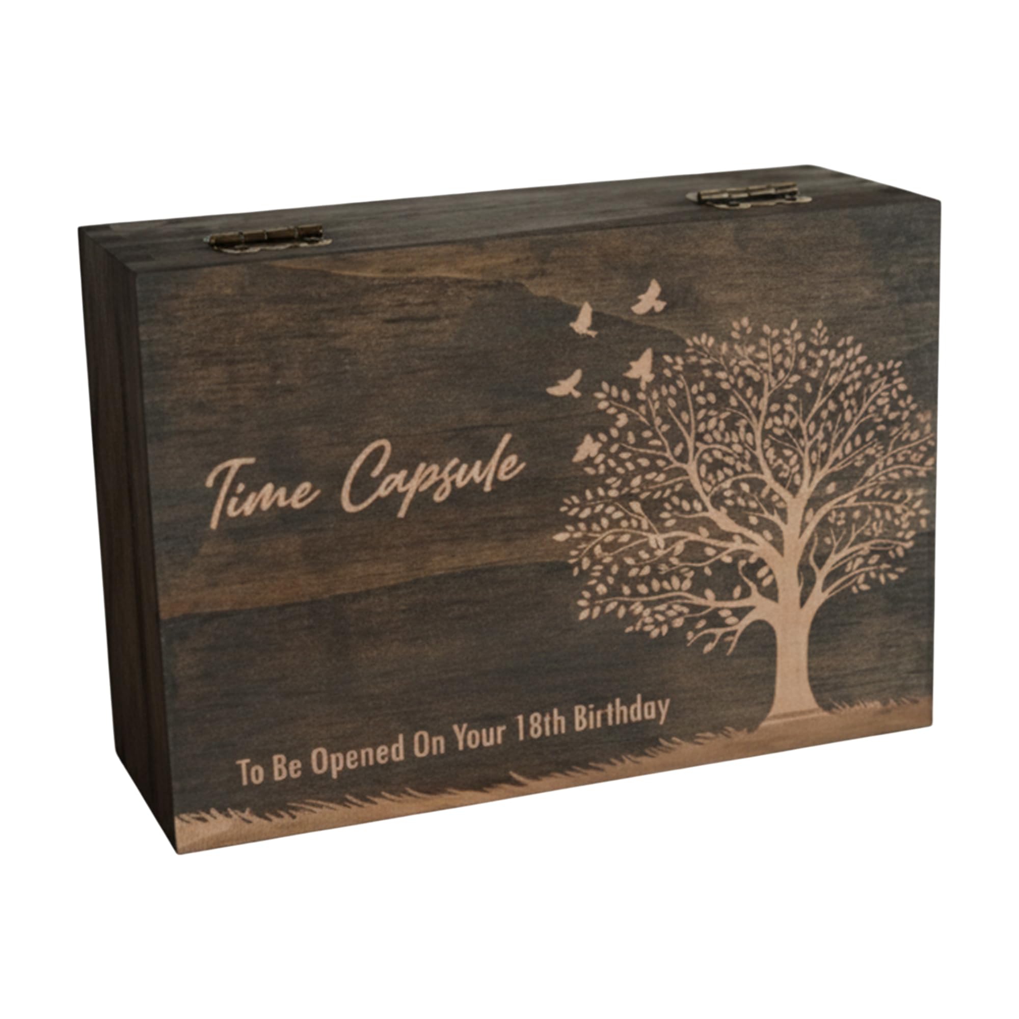 Engraved Memorial Memory Box – Wooden Keepsake Box for Loss of Loved One or Pet – Sympathy Gift – Medium Size – Dark Walnut Finish – 8.5 x 6 x 3 in