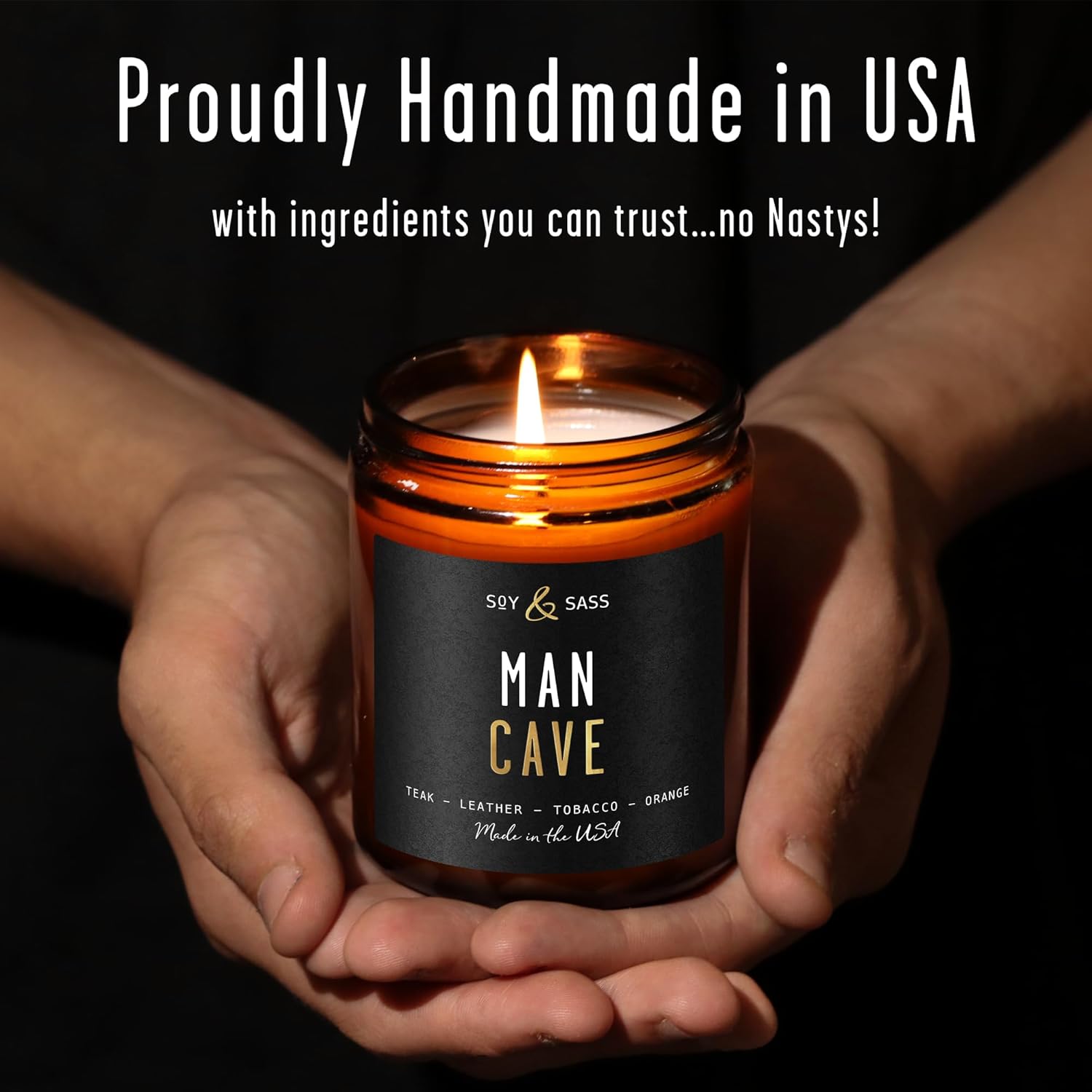 Smoked Vanilla Whiskey Candle - Scented Black Candles for Men or Women - Bourbon, Tobacco & Caramel Soy Wax Mens Candle - Infused w/Essential Oils | Long 50Hr Burn,9oz I Non Toxic I Made in USA