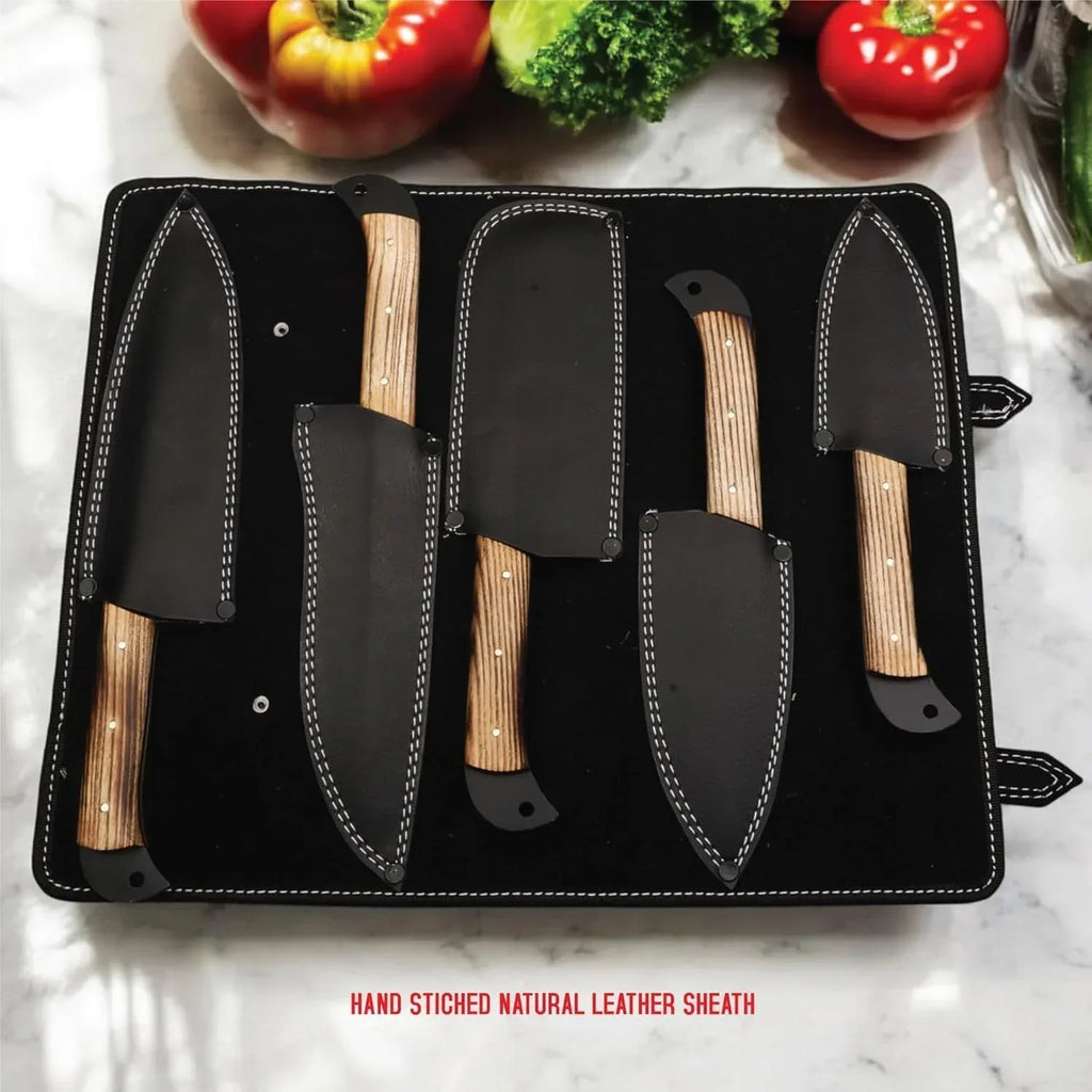 MDM Handmade kitchen appliances Viking Knife Set Viking Cutlery Set Viking knives Damascus Steel Kitchen Knife Set of 5pcs With sheath Chef knife set Chef Knives set, Kitchen Gadgets Mothers day gifts - Handmade Lifestyle Shop