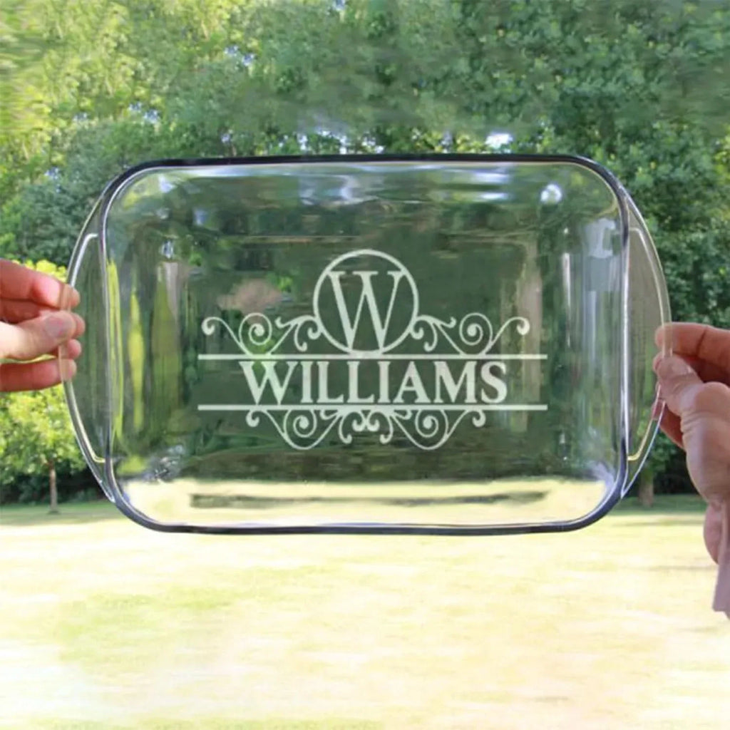 Custom Casserole Baking Dish Personalized Etched Engraved Casserole Dish Wedding Gift Birthday Gift For Mom Baking Mothers Day Gift For Mom Customizable Kitchen Essential - Handmade Lifestyle Shop