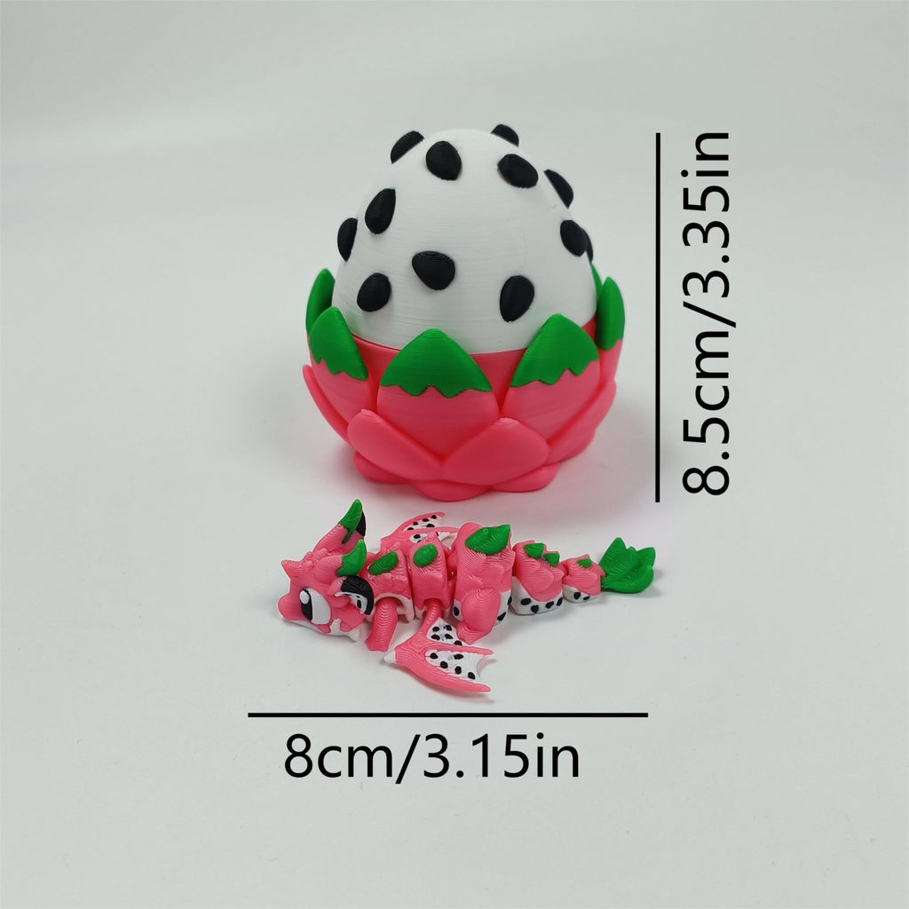 Enchanted 3D Egg with Miniature Inside - Handcrafted Printed Collectible | Fantasy Decor & Gift (Ice Cream Dragon & Egg (Box))