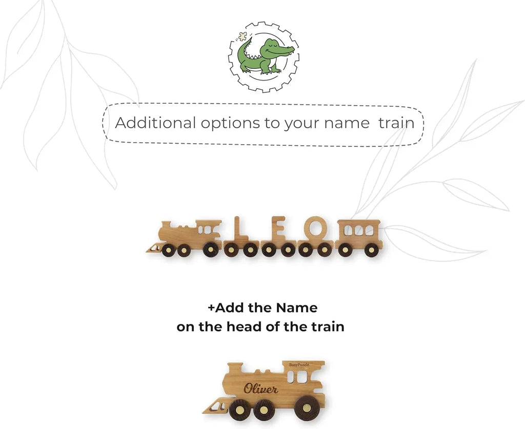 BUSY PUZZLE Personalized Wooden Name Alphabet Train with Name Letters Educational Toys Unique 1st Birthady Gift Easter Present - Handmade Lifestyle Shop