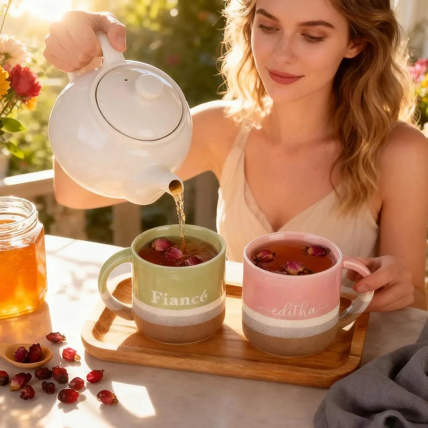 Personalized Ceramic Coffee Mugs, Customized Tea Mug with Name & Logo for Family, Men Women, Engraved 14 Oz Tea Cup for Travel, Microwave Dishwasher, Unique Design Bithday Christmas Gifts for Mom, Dad - Handmade Lifestyle Shop