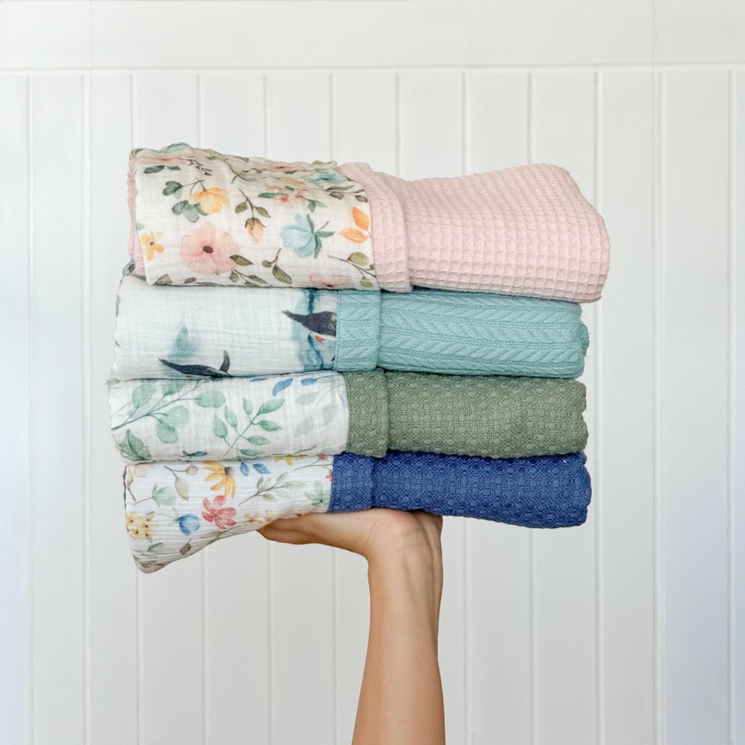 Mouliss Personalized Baby Blanket with Name – Handmade 100% Organic Cotton Newborn Gift | Custom Knit Blanket for Boys, Girls, Kids & Baby Showers