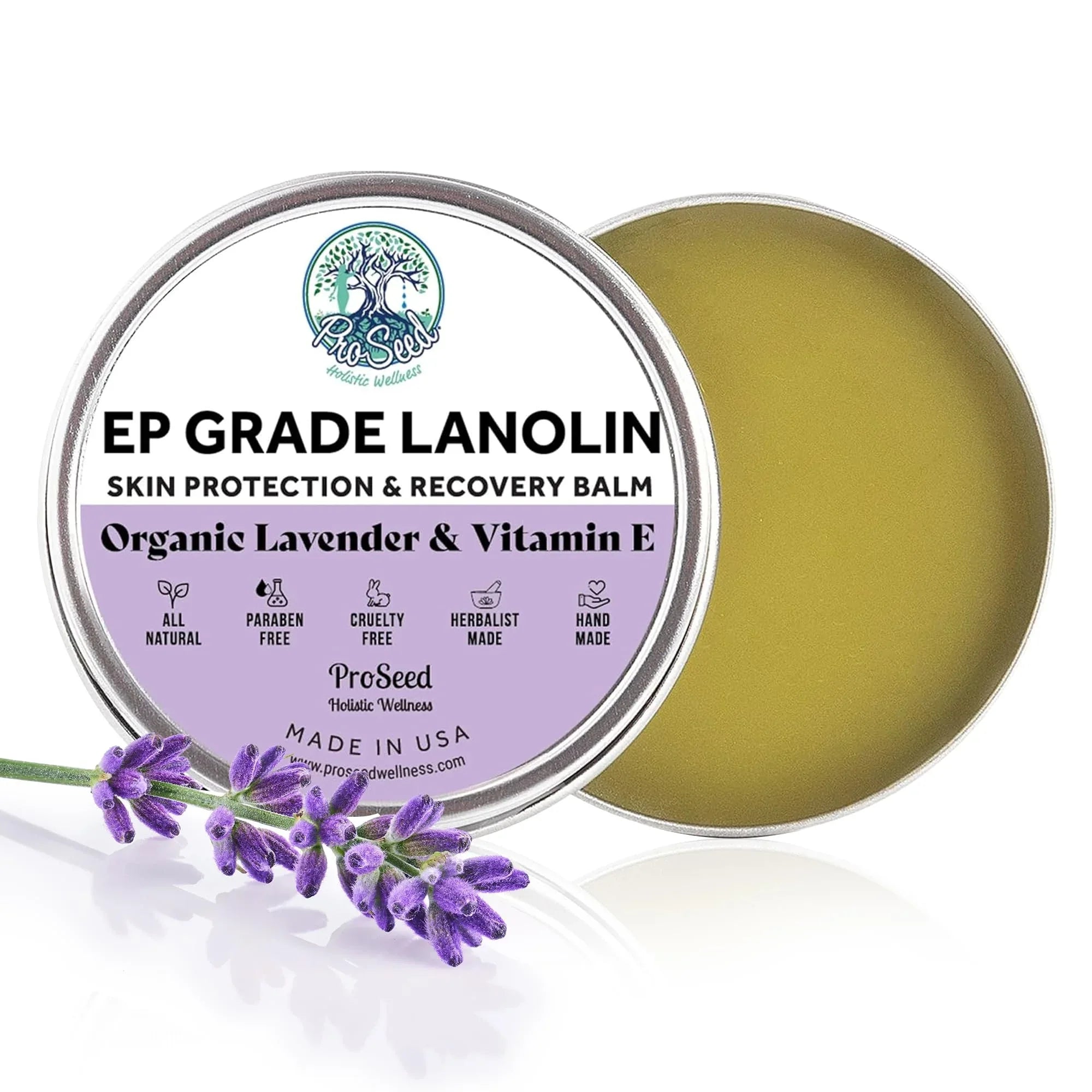 100% Pure Lanolin, Handmade in USA, Unrefined Balm, Dry & Itchy Skin, Cracked Lips, Breastfeeding, Nipple Cream, Baby Care, Moisture-Rich, Nursing Essentials & Petroleum-Free, for Hands, Face & Body - Handmade Lifestyle Shop