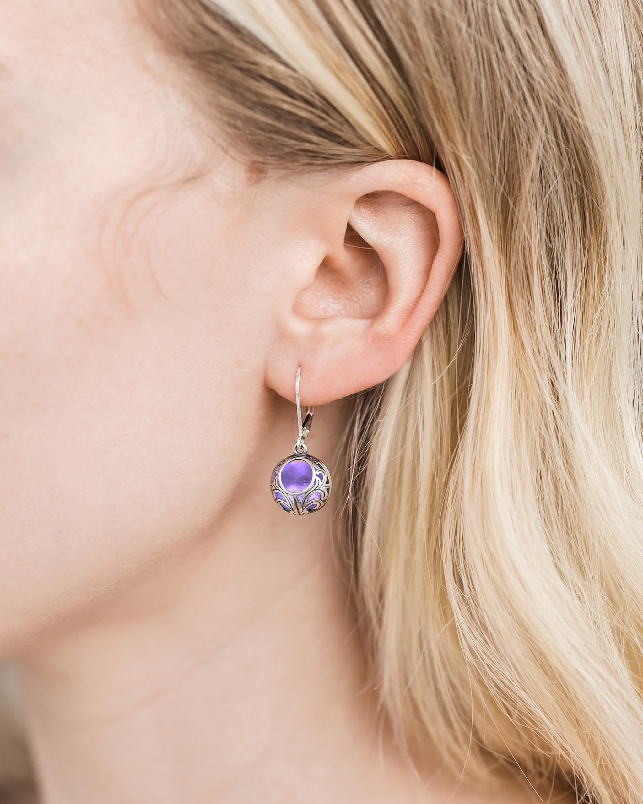 Bottled Up Designs Handmade Vintage Lace Leverback Earrings, Sterling Silver, Eco Friendly, Made in USA, Birthday Gifts, Mothers Day, Women, Anniversary