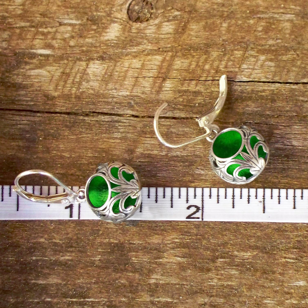 Bottled Up Designs Handmade Vintage Lace Leverback Earrings, Sterling Silver, Eco Friendly, Made in USA, Birthday Gifts, Mothers Day, Women, Anniversary