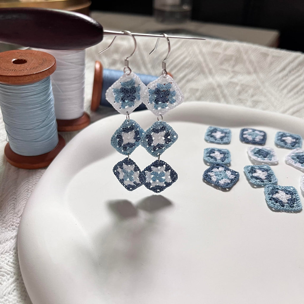 Crochet Flower Handmade Crochet Earring Drop Dangle Earring For Women Girls