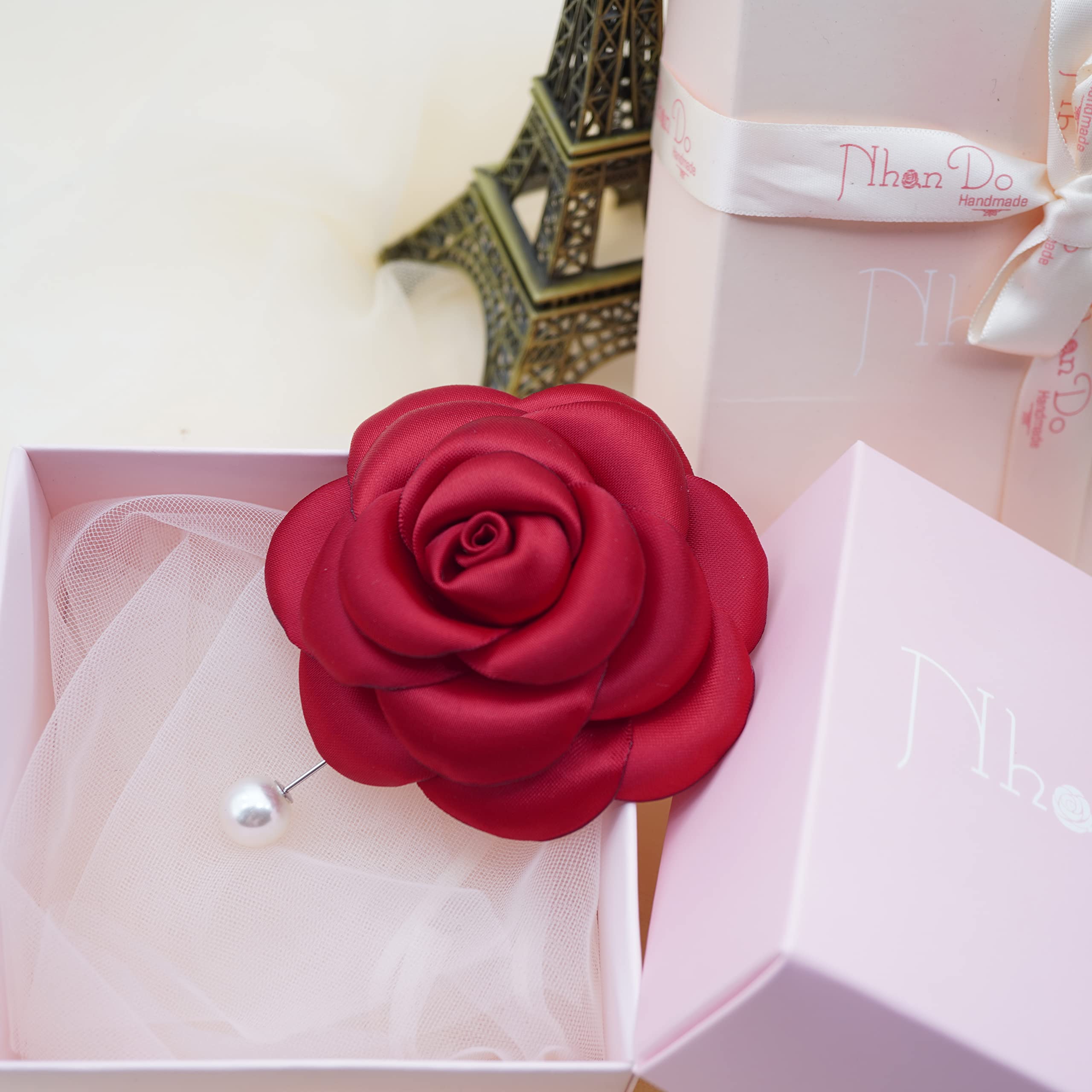 Silk Rose Flower Pin Brooch By NhanDo Handmade – COLOURFUL Floral Brooch Pin, Handmade Gift Ideas, Gift for her, Gift For Mom, Bridesmaid gift, valentines day gifts