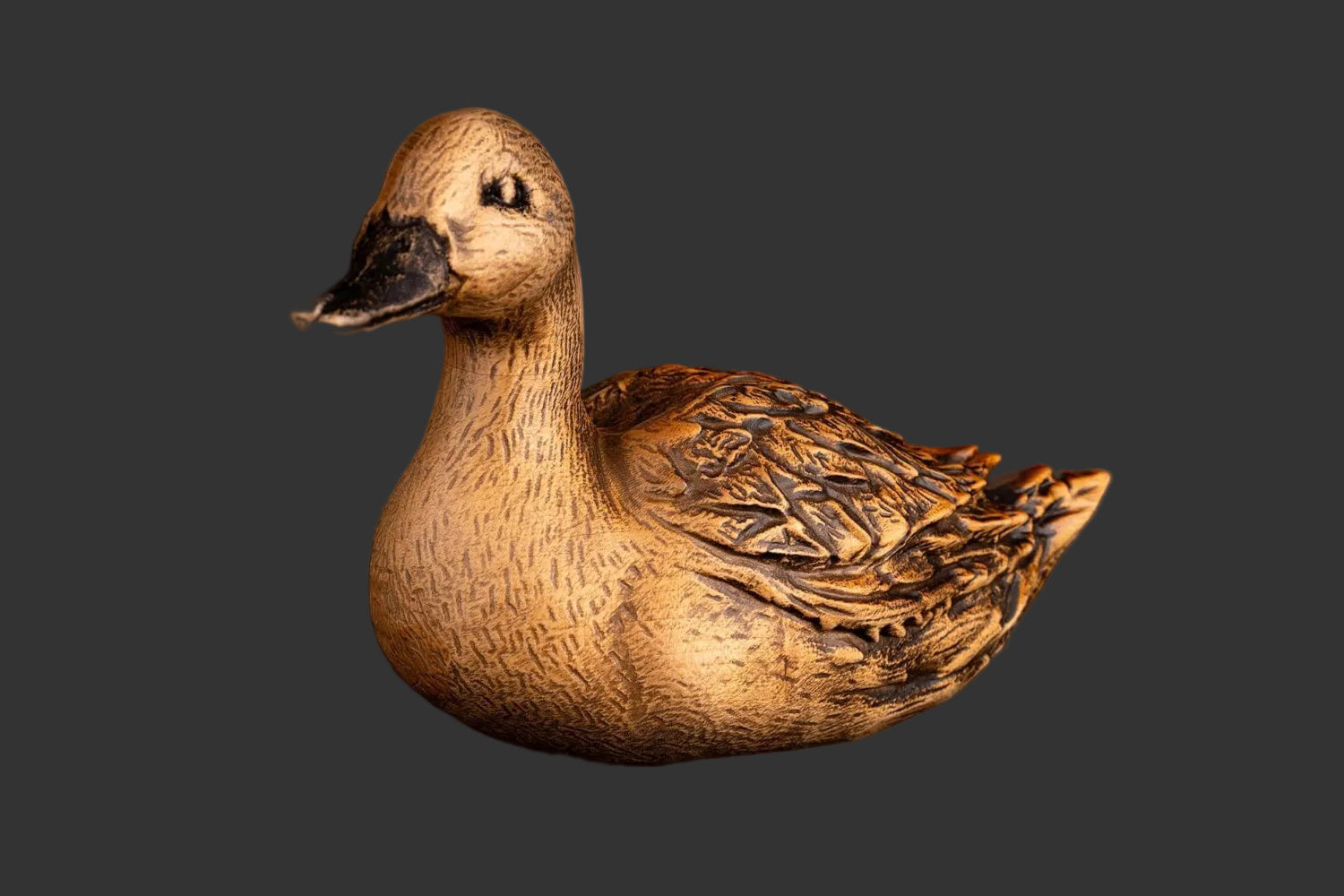 6.10" Decorative Wood Duck Figurine - Handcrafted Bird Art, for Collectors and Rustic Home Decor, Detailed Duck Statuette, NAT Geo Decor Birdduck, Wooden Duck Decor - Handmade Lifestyle Shop