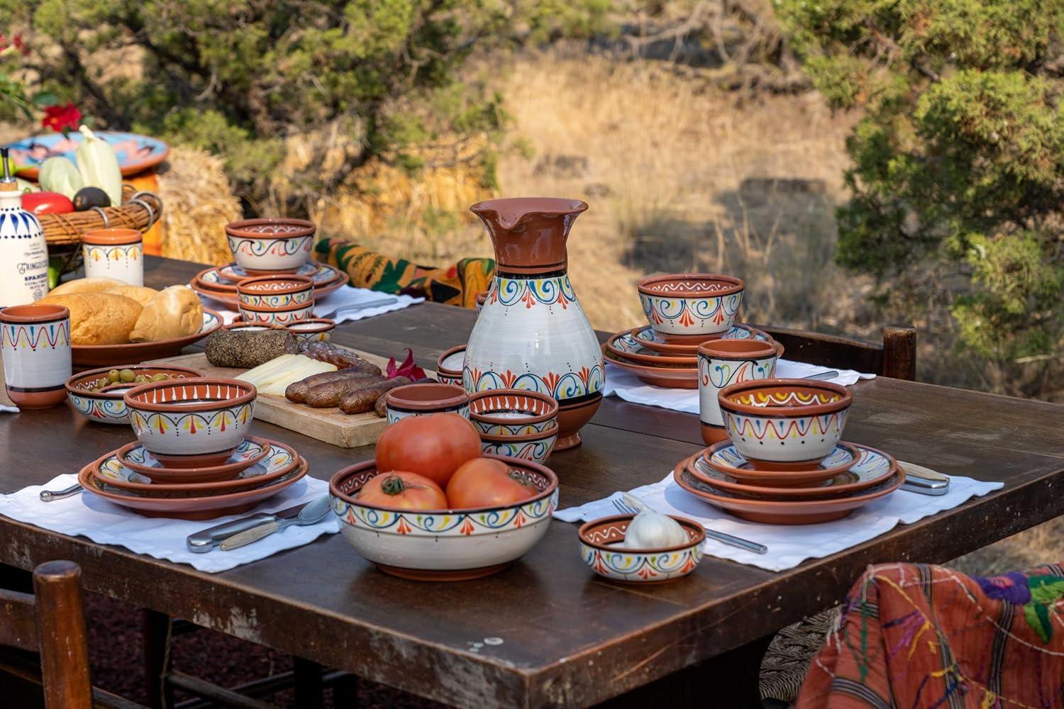 Cactus Canyon Ceramics Spanish Terracotta 5-Piece Breakfast Bowl Set (European Size) Multicolor - Handmade Lifestyle Shop