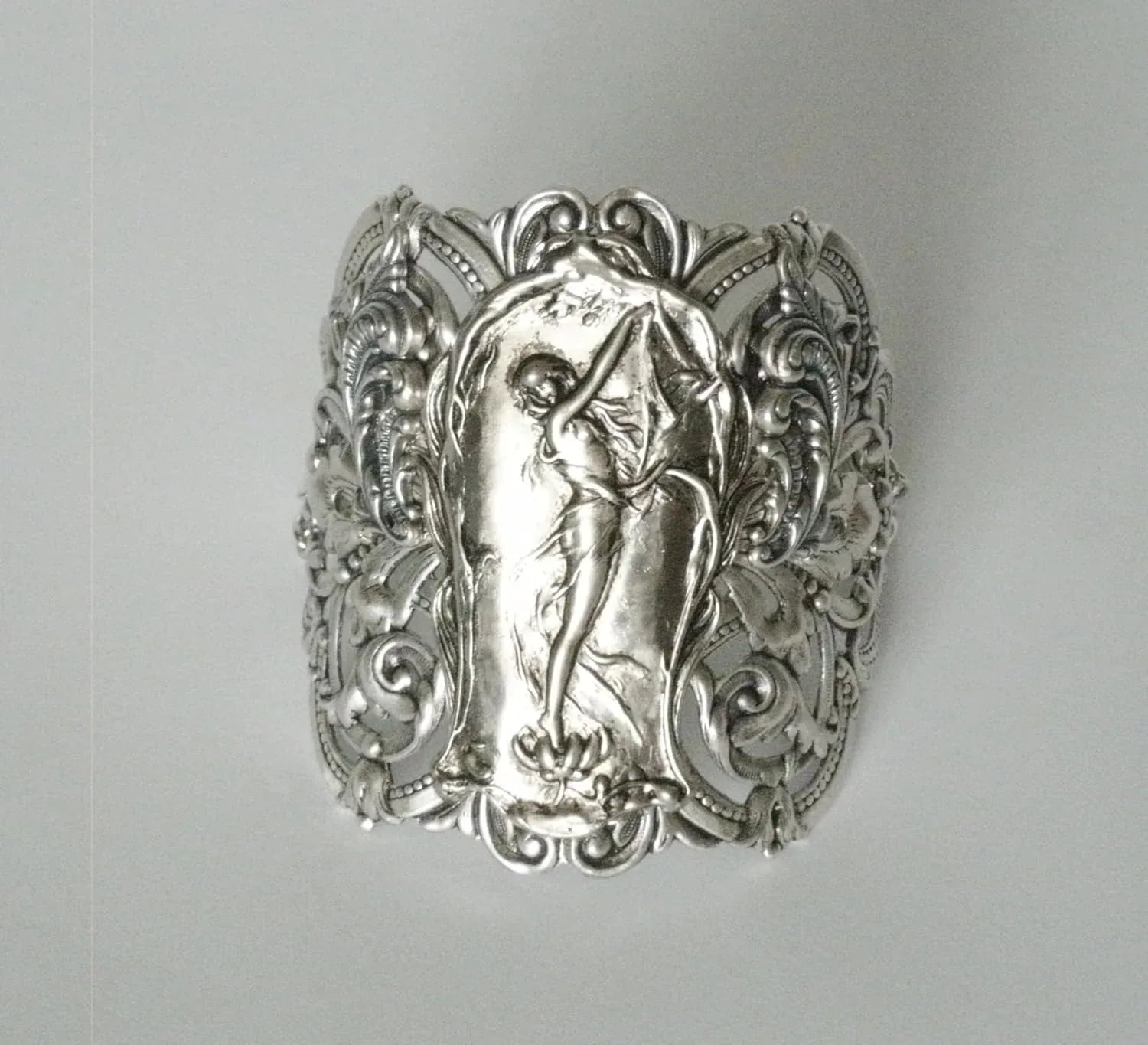 Art Nouveau Cuff Bracelet victorian edwardian renaissance art deco medieval tudor handmade jewelry - Handmade Lifestyle Shop