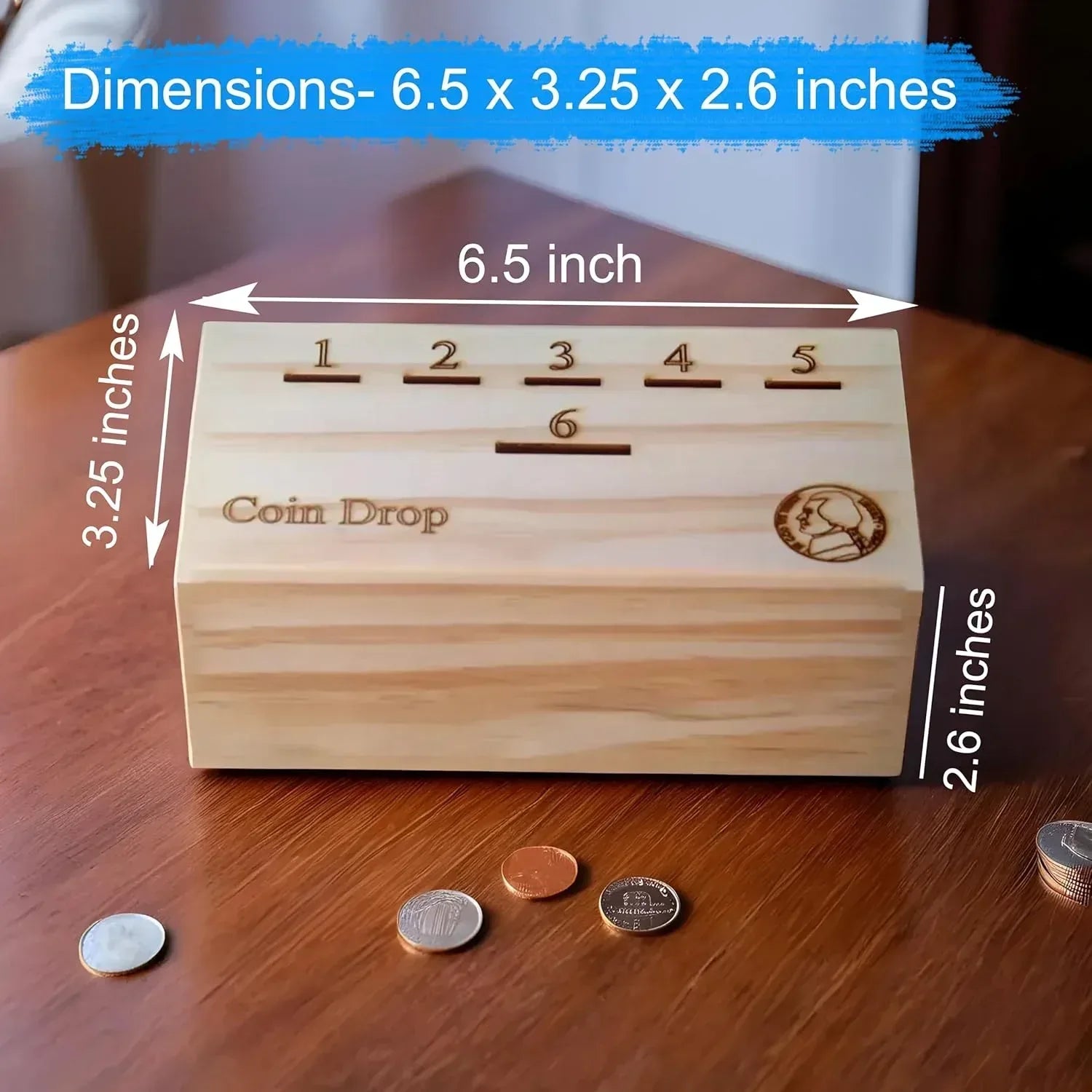 T one woods Coin Drop Game for Kids/Adult with dice and Wooden Box | Penny Game for Family Fun Coin Drop | Coin Drop Game for Family and Friends (Design-1) - Handmade Lifestyle Shop