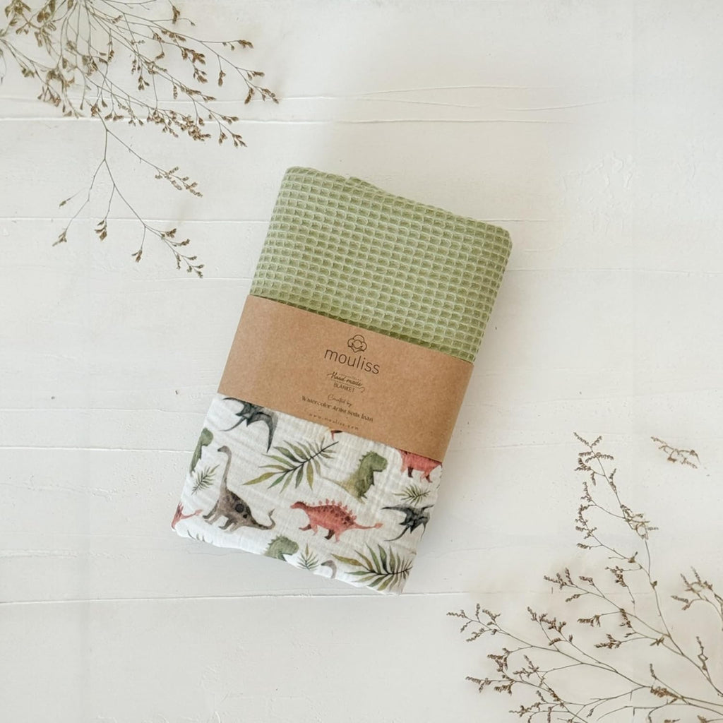 Mouliss Personalized Baby Blanket with Name – Handmade 100% Organic Cotton Newborn Gift | Custom Knit Blanket for Boys, Girls, Kids & Baby Showers