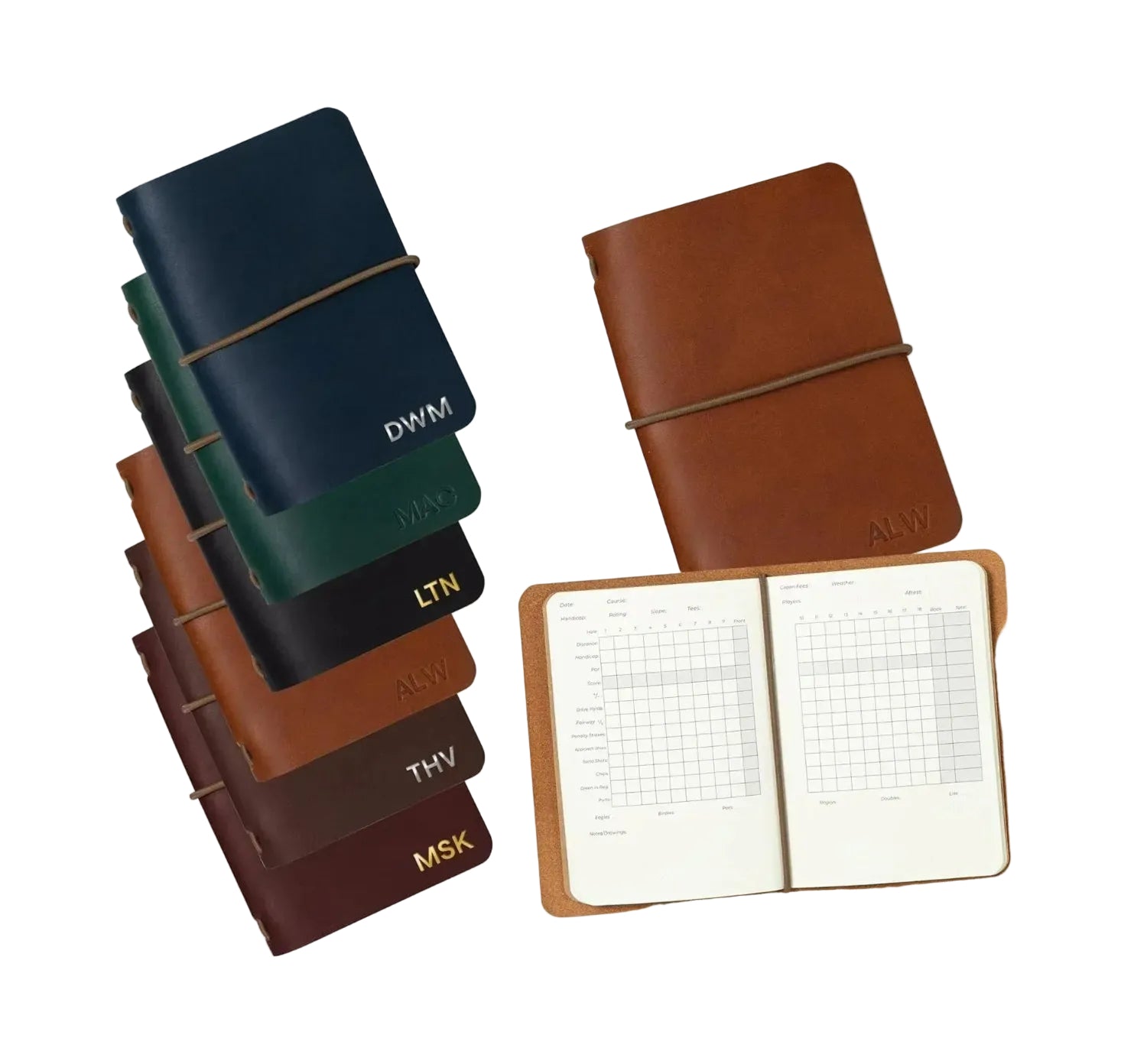 Northwind Personalized Golf Log Book – Handcrafted Full-Grain Leather Golf Score Notebook, Refillable Journal, Made in USA, Custom Engraved Gift for Men & Women Golfers - Handmade Lifestyle Shop