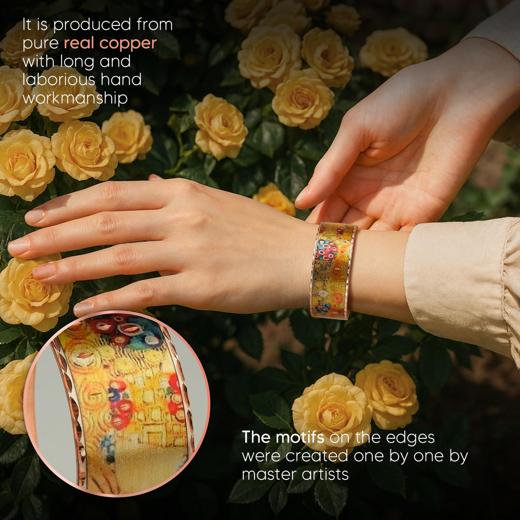 Moreni Copper Bracelet for Women with Wooden Gift Box – Art-Inspired Elegant & Timeless Handmade Jewelry Gift