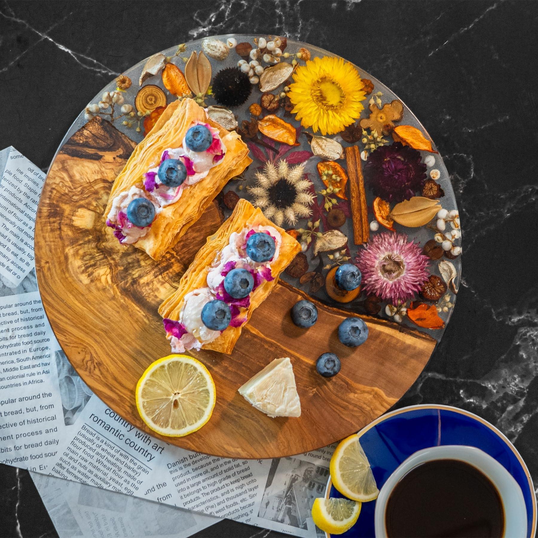 Handmade Olive Wood Charcuterie Board, Personalized Charcuterie Boards for House Warming Gifts, Olive Wood Cutting Board with Unique Floral Design, Wedding Gift for New Couple - Handmade Lifestyle Shop