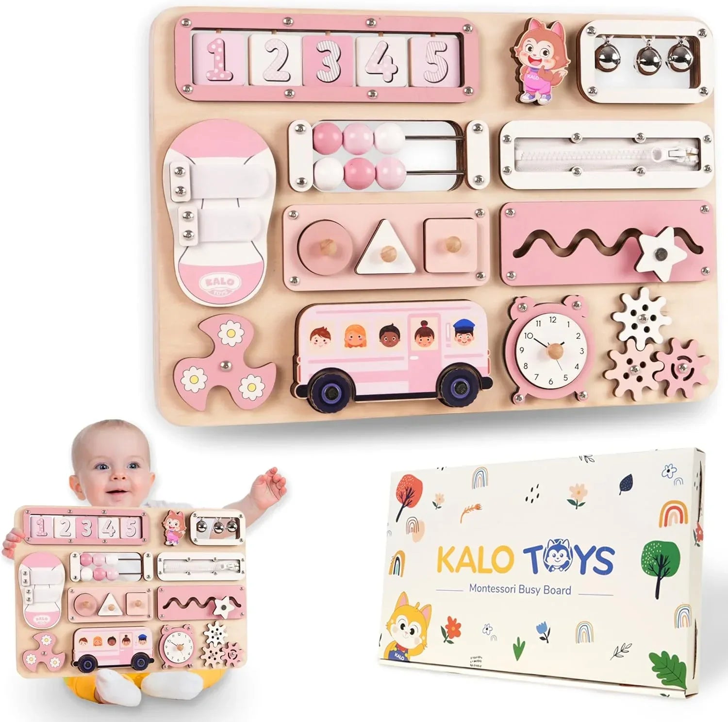 Large Busy Board Montessori Toys for 1 2 3 Year Old - Sensory Toys for Toddlers 1-3 - Fine Motor Skills & Early Learning - Montessori Gift for Boys & Girls - Travel-Friendly & Safe - Handmade Lifestyle Shop