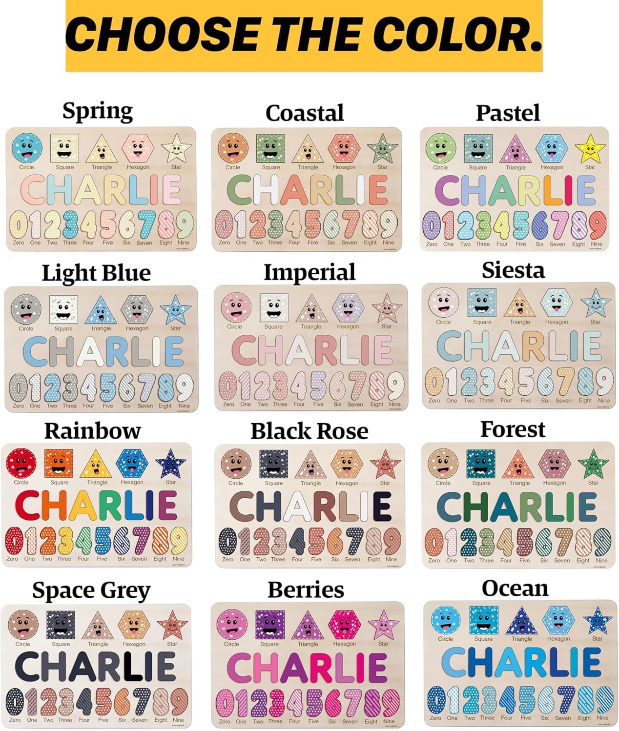 Puzzles for Toddlers Boy and Girl, Personalized Name Puzzle, Toy, Gifts for 0 1 2 3 Years Old, Babies Gifts, Baby Shower, Christmas, New Baby, 0 3 6 9 12 24 Months-TSCA,CPC Certified