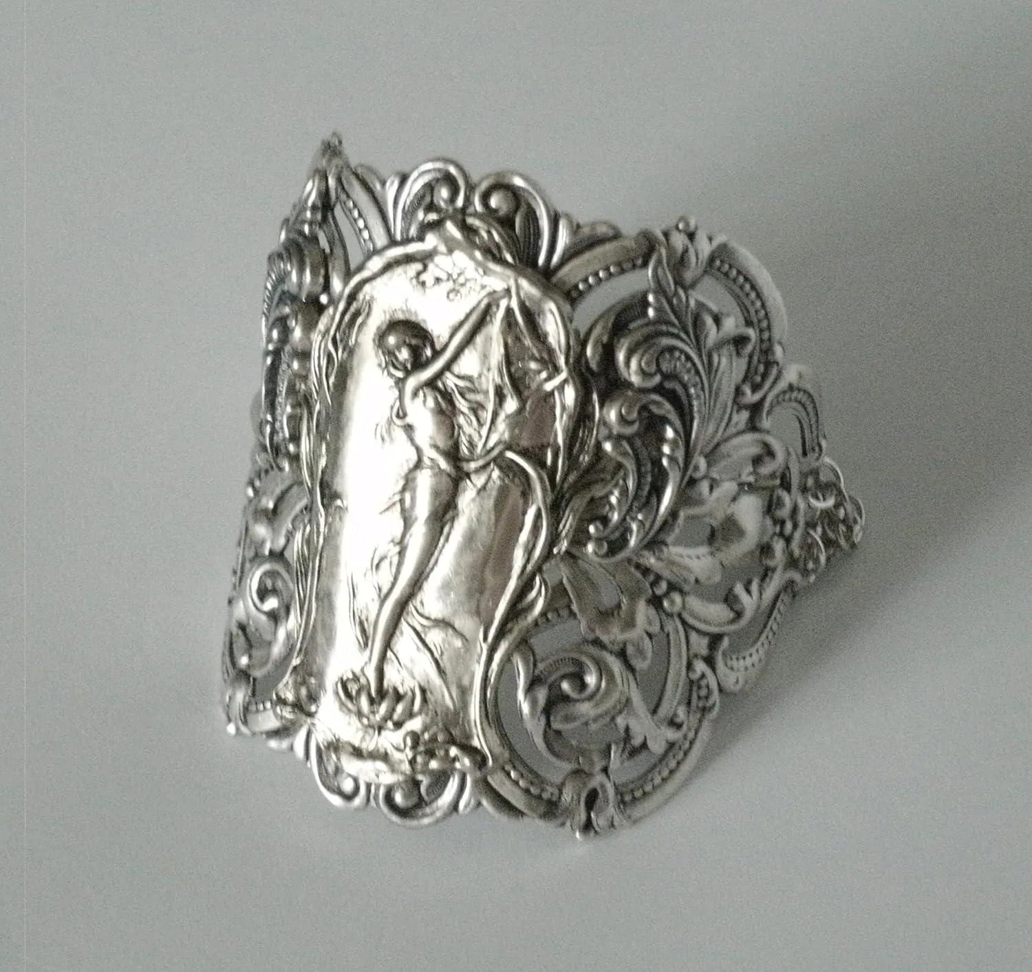 Art Nouveau Cuff Bracelet victorian edwardian renaissance art deco medieval tudor handmade jewelry - Handmade Lifestyle Shop