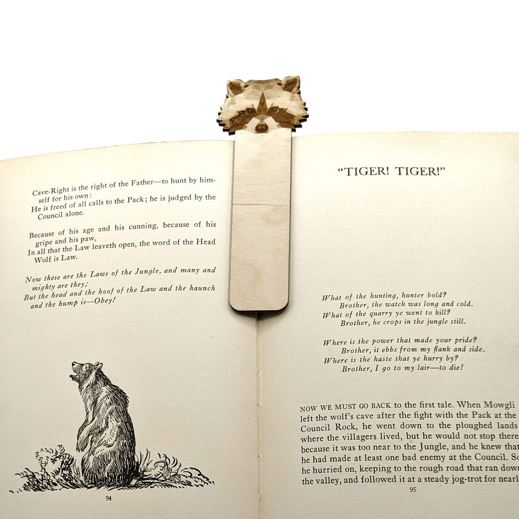 RABBIT Engraved Wood Bookmark | Baltic Birch Wooden Geometric Bunny Animal Creature Book Mark | Great Gift Idea!