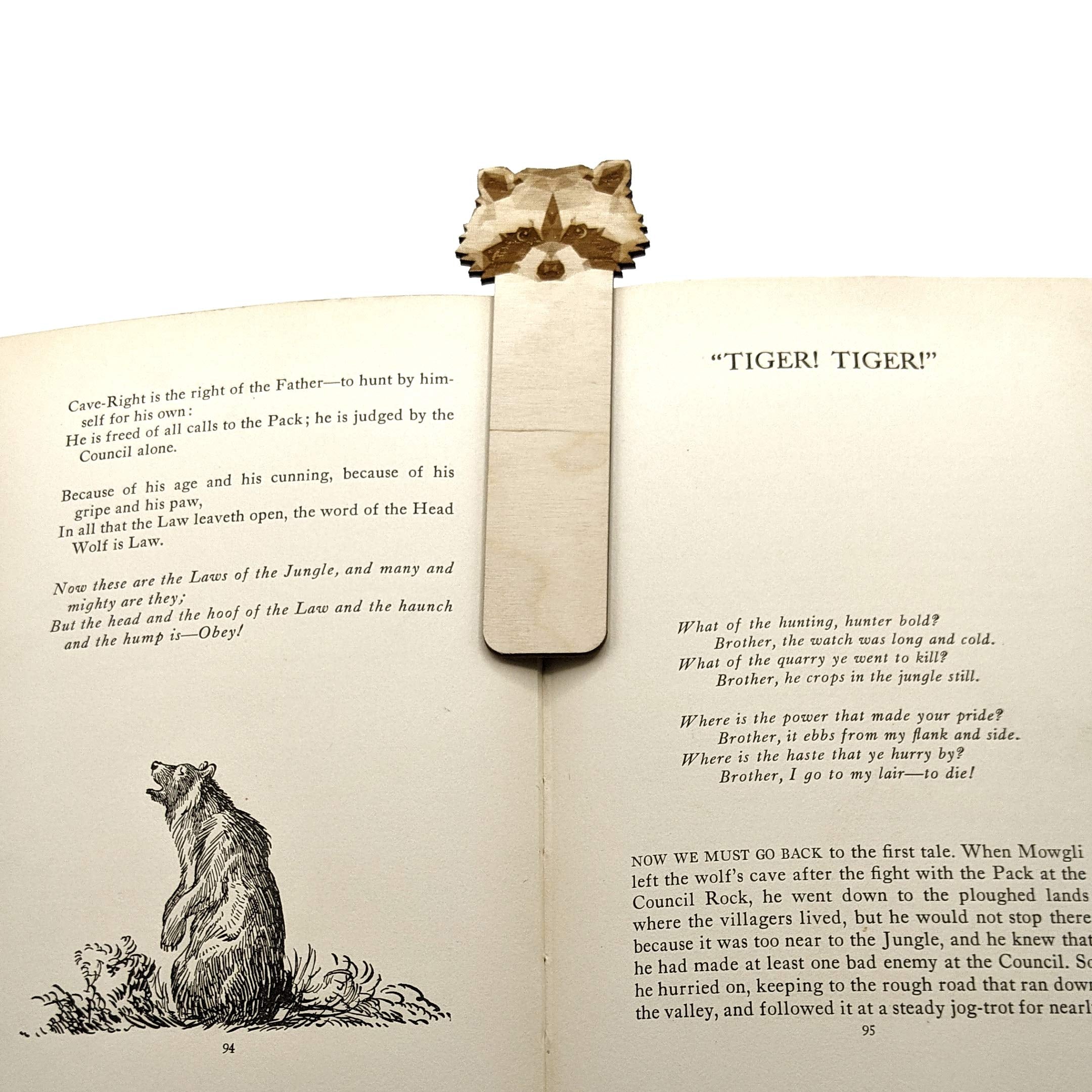 RABBIT Engraved Wood Bookmark | Baltic Birch Wooden Geometric Bunny Animal Creature Book Mark | Great Gift Idea!