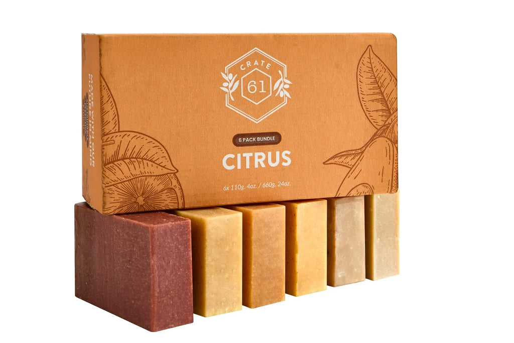 Crate 61 Organics, Handmade in Canada, Plant Based Cold Process Natural Bar Soap, With Premium Essential Oils, Dry Skin, Pack of 6 (For Him) - Handmade Lifestyle Shop