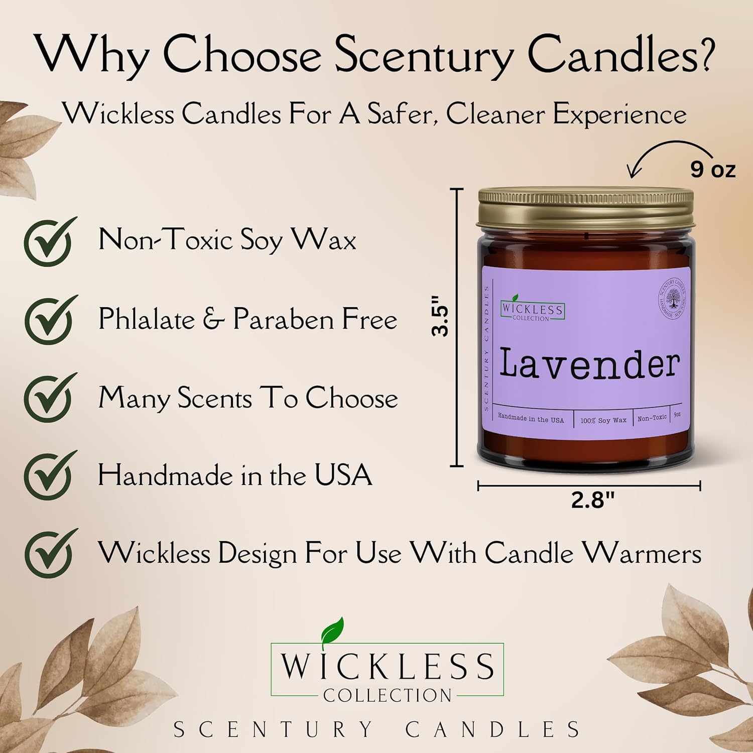 Wickless Vanilla Candles for Candle Warmer Lamp, Many Scents to Choose, 100% Non-Toxic Soy Wax, Scented Candle Melts for Warming Plate, Handmade in The USA (Velvet Vanilla)