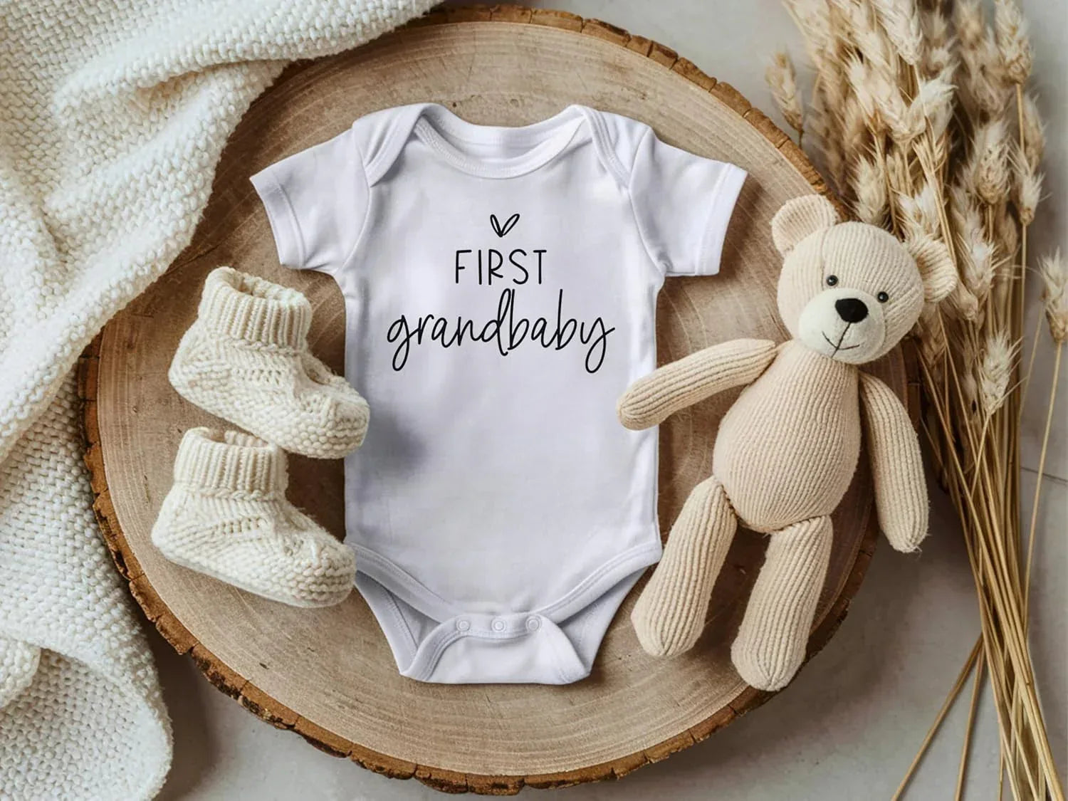Pregnancy Announcement Infant Bodysuit First Grandbaby Gift for Grandparents | New Baby Surprise - Handmade Lifestyle Shop