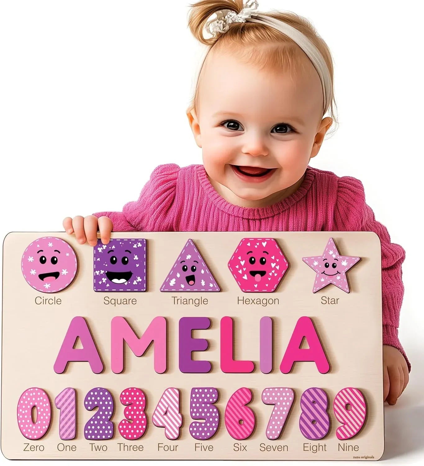 Puzzles for Toddlers Boy and Girl, Personalized Name Puzzle, Toy, Gifts for 0 1 2 3 Years Old, Babies Gifts, Baby Shower, Christmas, New Baby, 0 3 6 9 12 24 Months-TSCA,CPC Certified - Handmade Lifestyle Shop