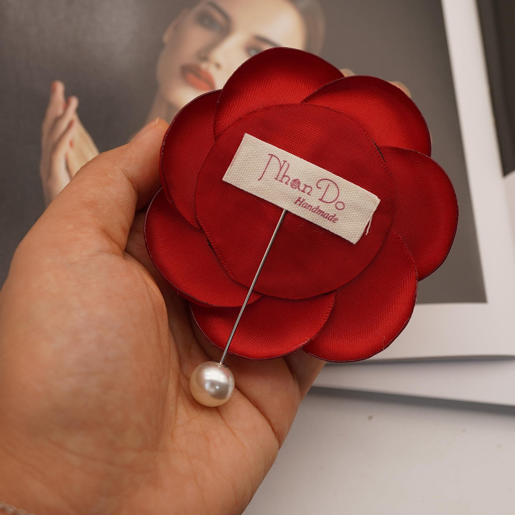 Silk Rose Flower Pin Brooch By NhanDo Handmade – COLOURFUL Floral Brooch Pin, Handmade Gift Ideas, Gift for her, Gift For Mom, Bridesmaid gift, valentines day gifts