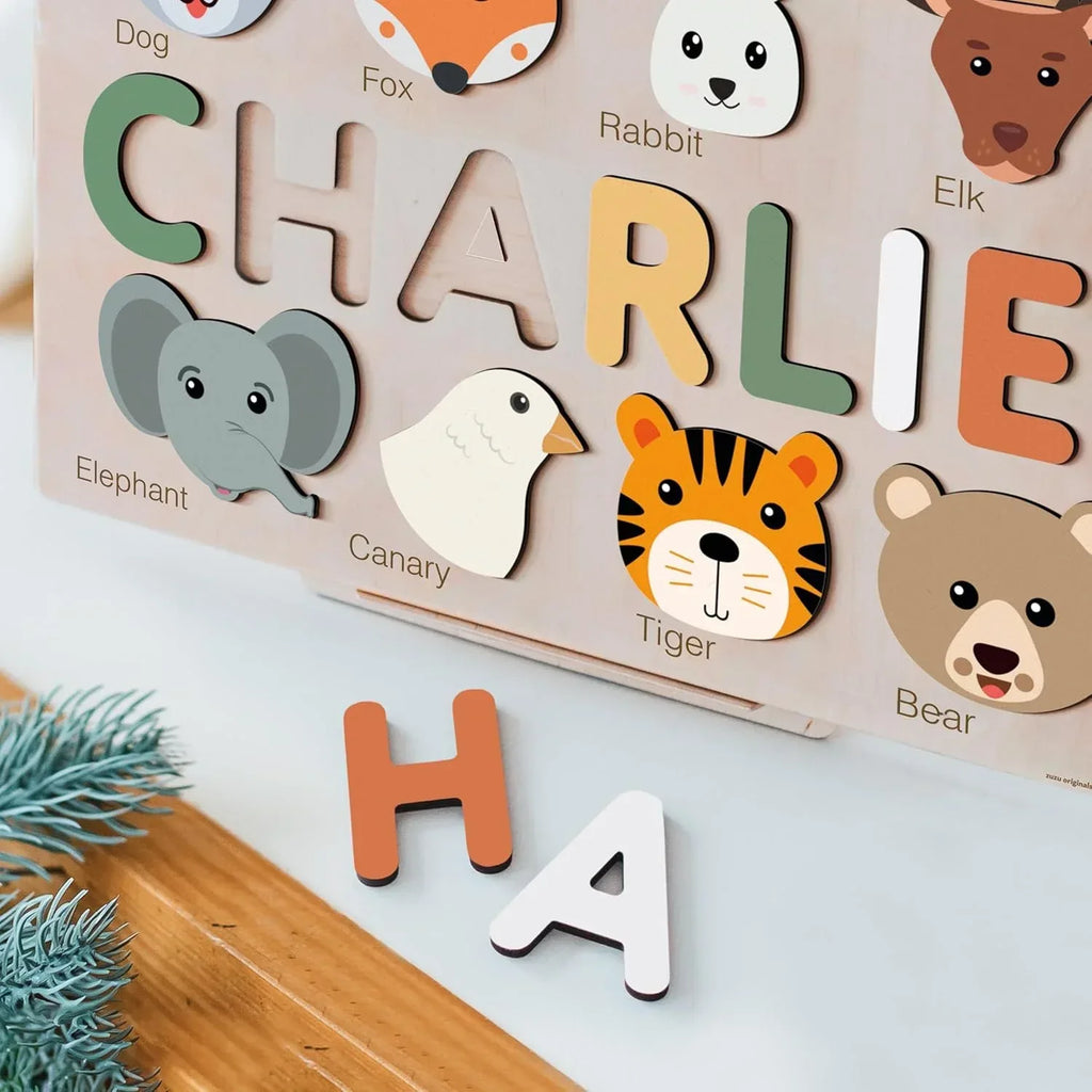 Puzzles for Toddlers Boy and Girl, Personalized Name Puzzle, Toy, Gifts for 0 1 2 3 Years Old, Babies Gifts, Baby Shower, Christmas, New Baby, 0 3 6 9 12 24 Months-TSCA,CPC Certified - Handmade Lifestyle Shop