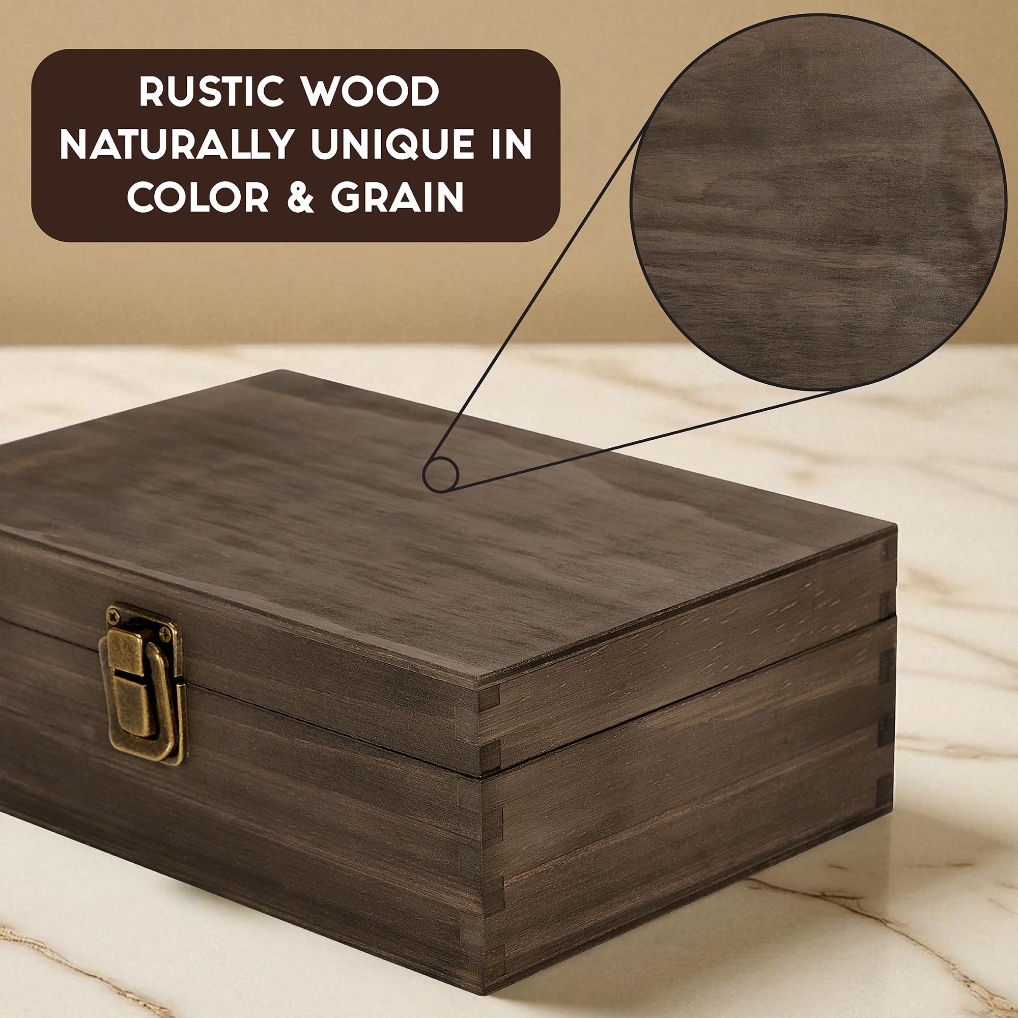 Engraved Memorial Memory Box – Wooden Keepsake Box for Loss of Loved One or Pet – Sympathy Gift – Medium Size – Dark Walnut Finish – 8.5 x 6 x 3 in