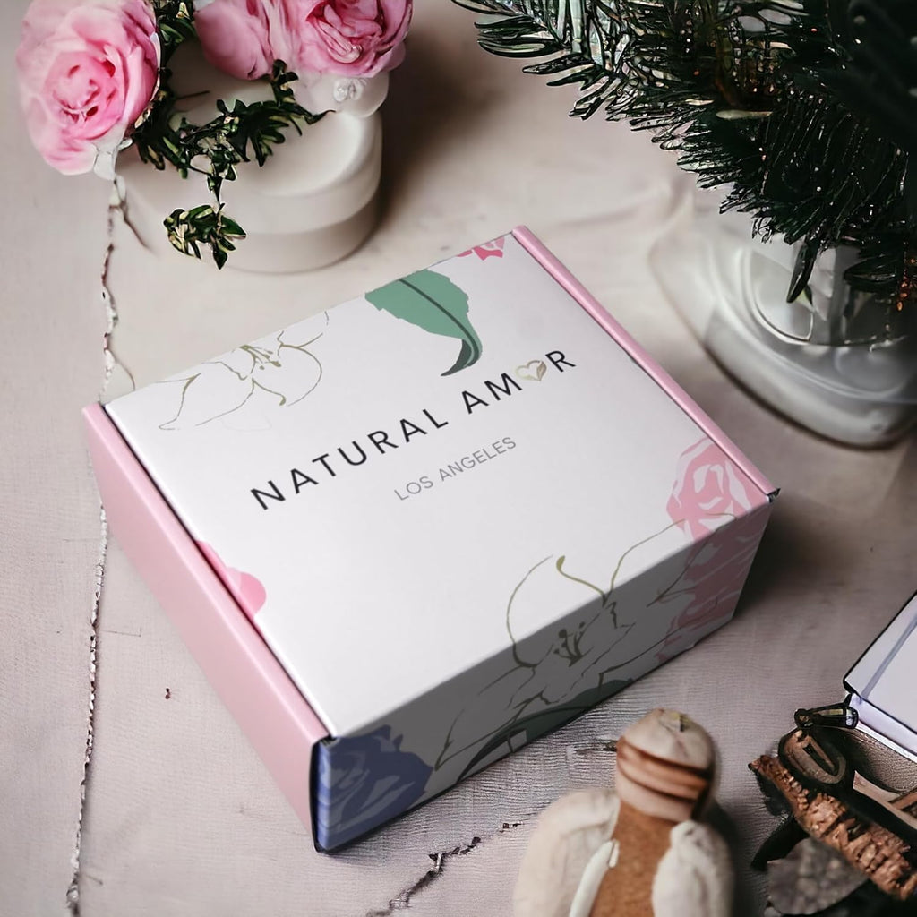 Natural Amor Handmade Spa Gift Set 6 pcs– Includes Citrus Bath Bomb, Lavender Hand Cream, Soap, Bath Salt, Candle – Relaxing Self-Care Kit for Women