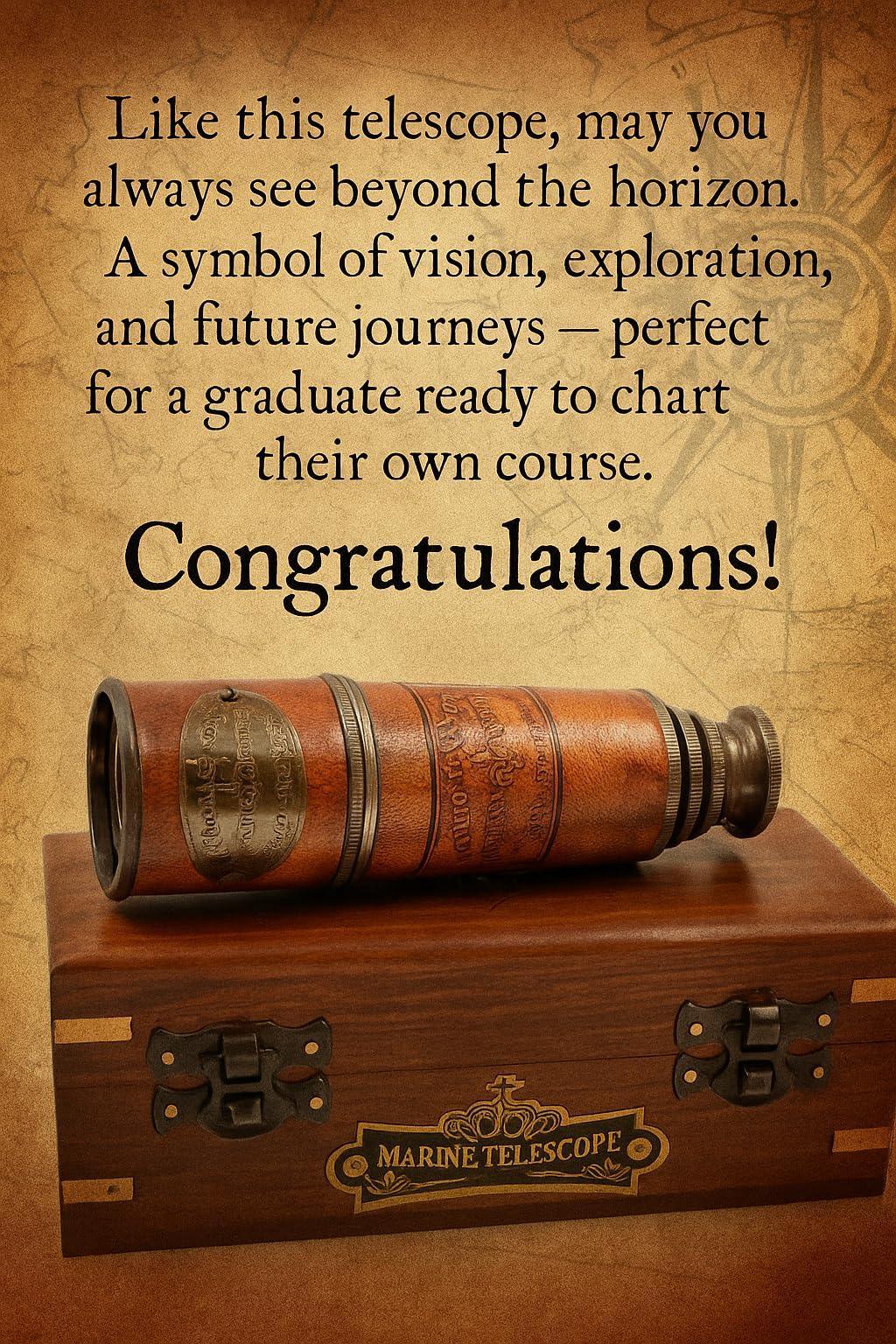 Handcrafted Brass Maritime Telescope with Wooden Box (Style 1) - Handmade Lifestyle Shop