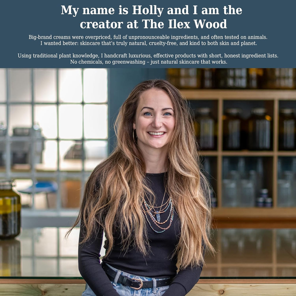 The Ilex Wood - All Natural Lip Balm - Lemon Balm and Peppermint - Cold Sore Treatment for Lips, Palm Oil Free, Cruelty Free, Plastic Free, Moisturising Lip Balm, Handcrafted - 10ml (0.34 fl oz)