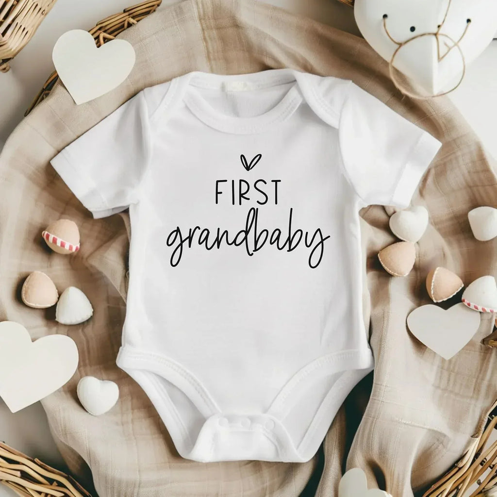 Pregnancy Announcement Infant Bodysuit First Grandbaby Gift for Grandparents | New Baby Surprise - Handmade Lifestyle Shop