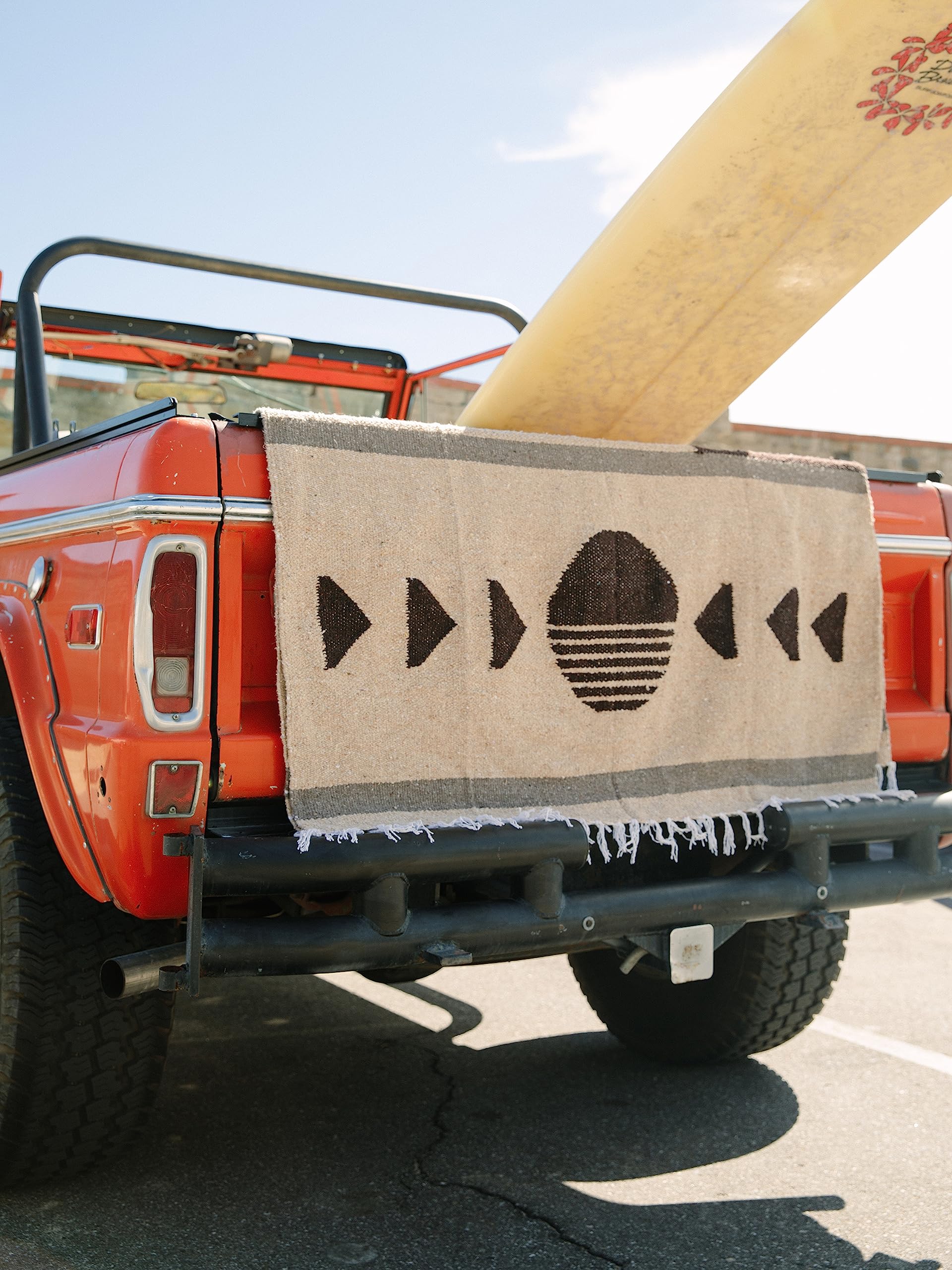 Tan Mexican Blanket by Laguna Beach Textile Co - Beach, Yoga, Camping, or Decorative Throw Blanket - Traditional Handmade Serape - Wheat Sol