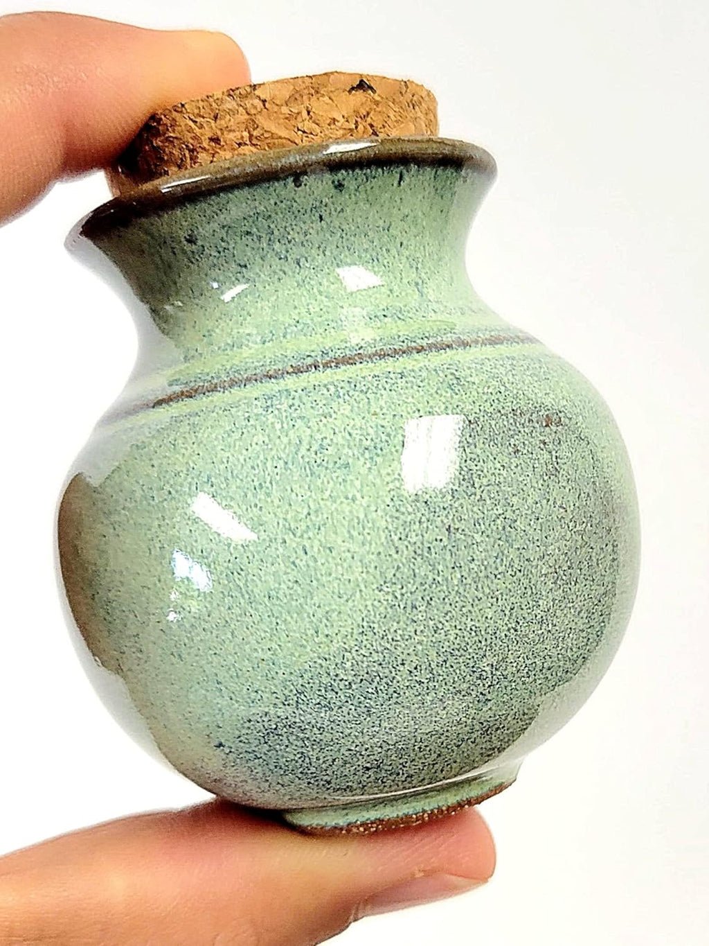 Handmade Dandelion Flower Pot for New Mommy to Be - Miniature Pottery Vase for Baby Shower Favor Presents Green (Miniature Vase w/Gift Bag)