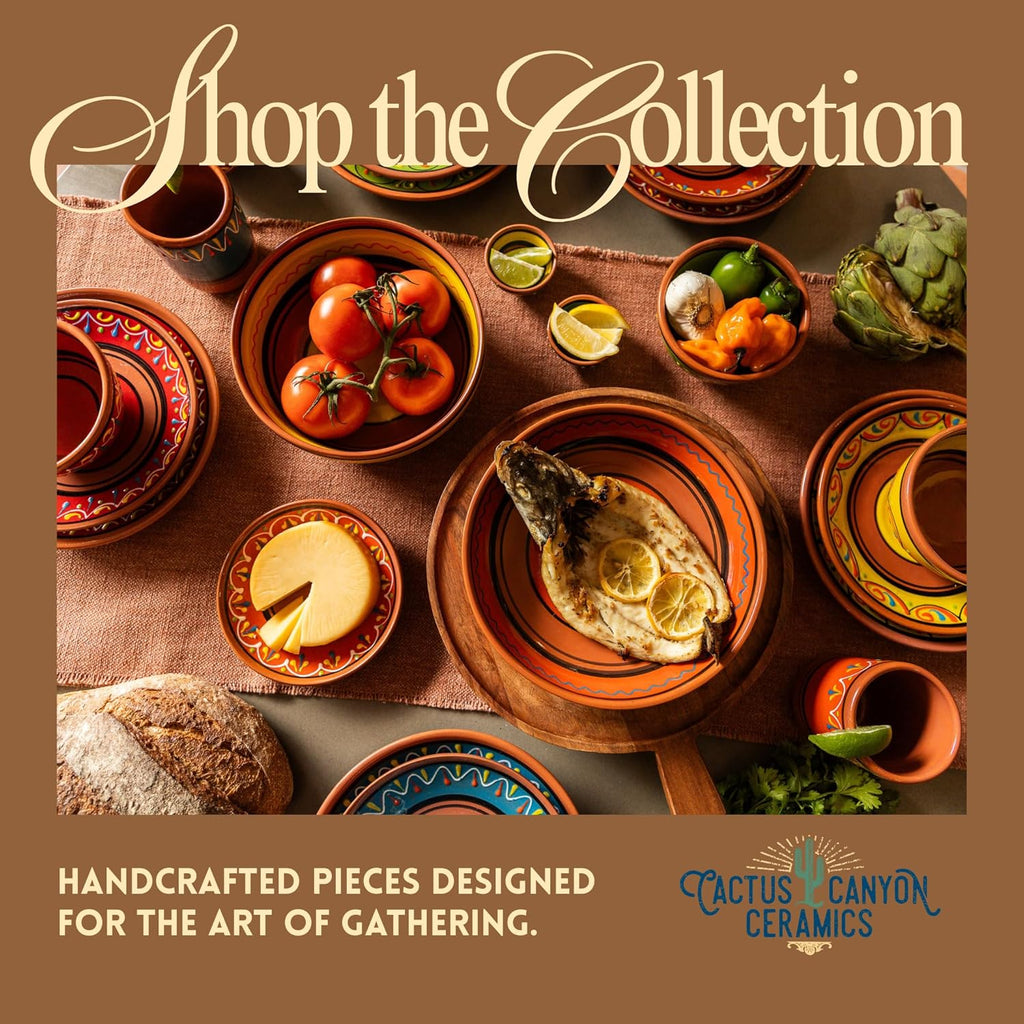 Cactus Canyon Ceramics Spanish Terracotta 5-Piece Cup Set, White