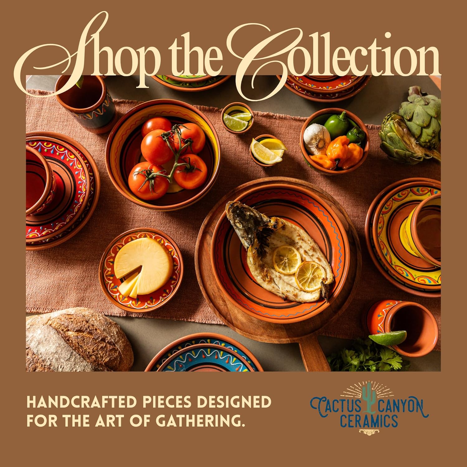 Cactus Canyon Ceramics Spanish Terracotta 5-Piece Cup Set, White