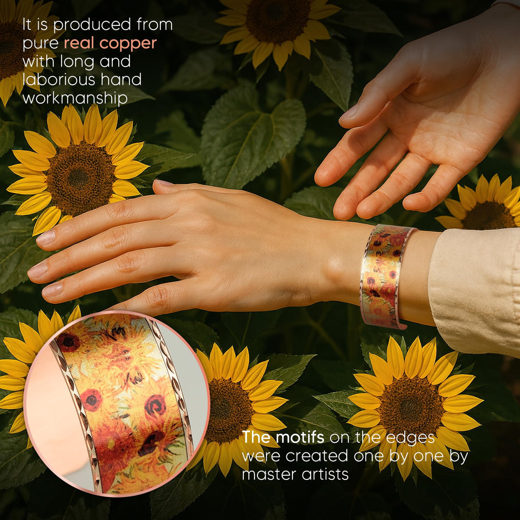 Moreni Copper Bracelet for Women with Wooden Gift Box – Art-Inspired Elegant & Timeless Handmade Jewelry Gift