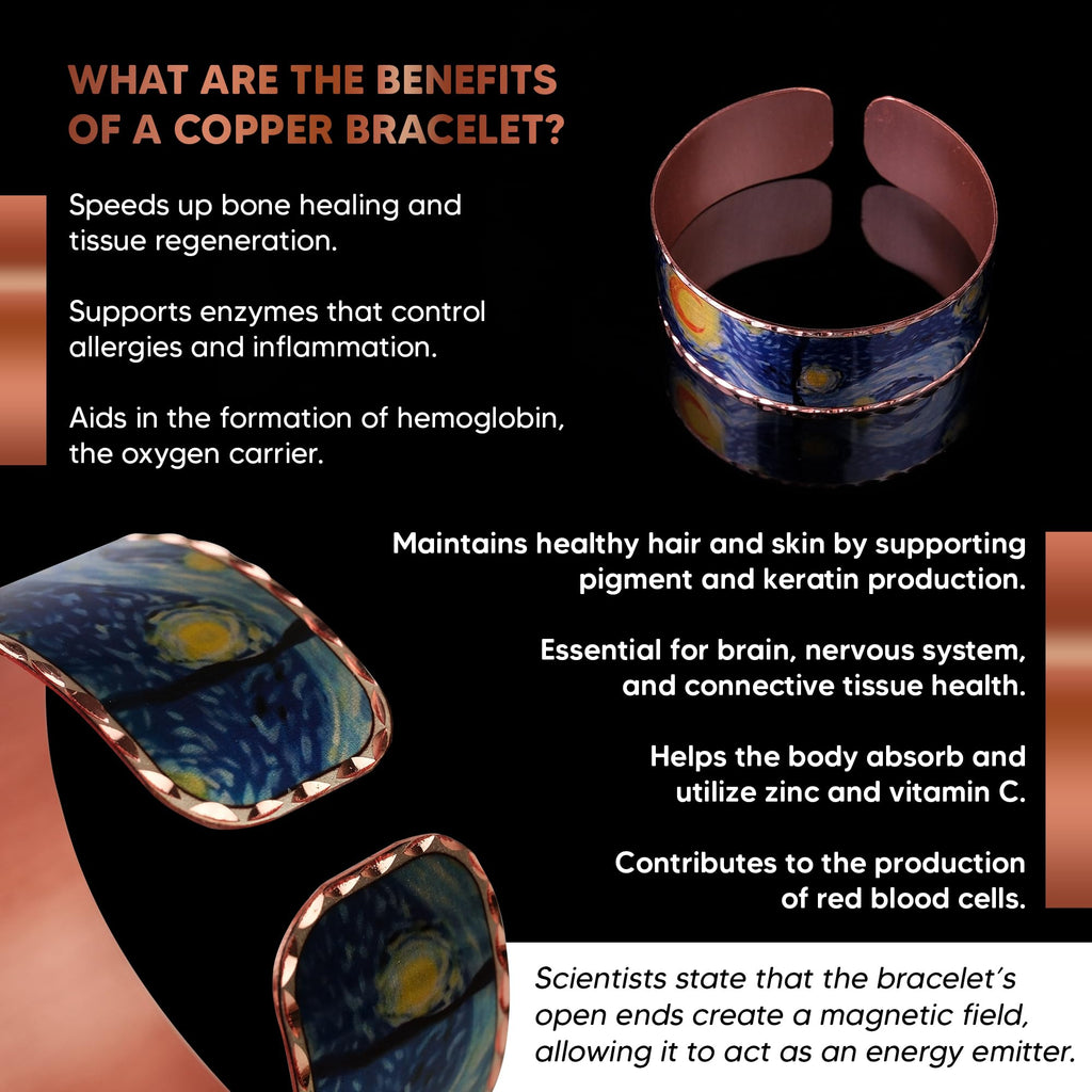 Moreni Copper Bracelet for Women with Wooden Gift Box – Art-Inspired Elegant & Timeless Handmade Jewelry Gift