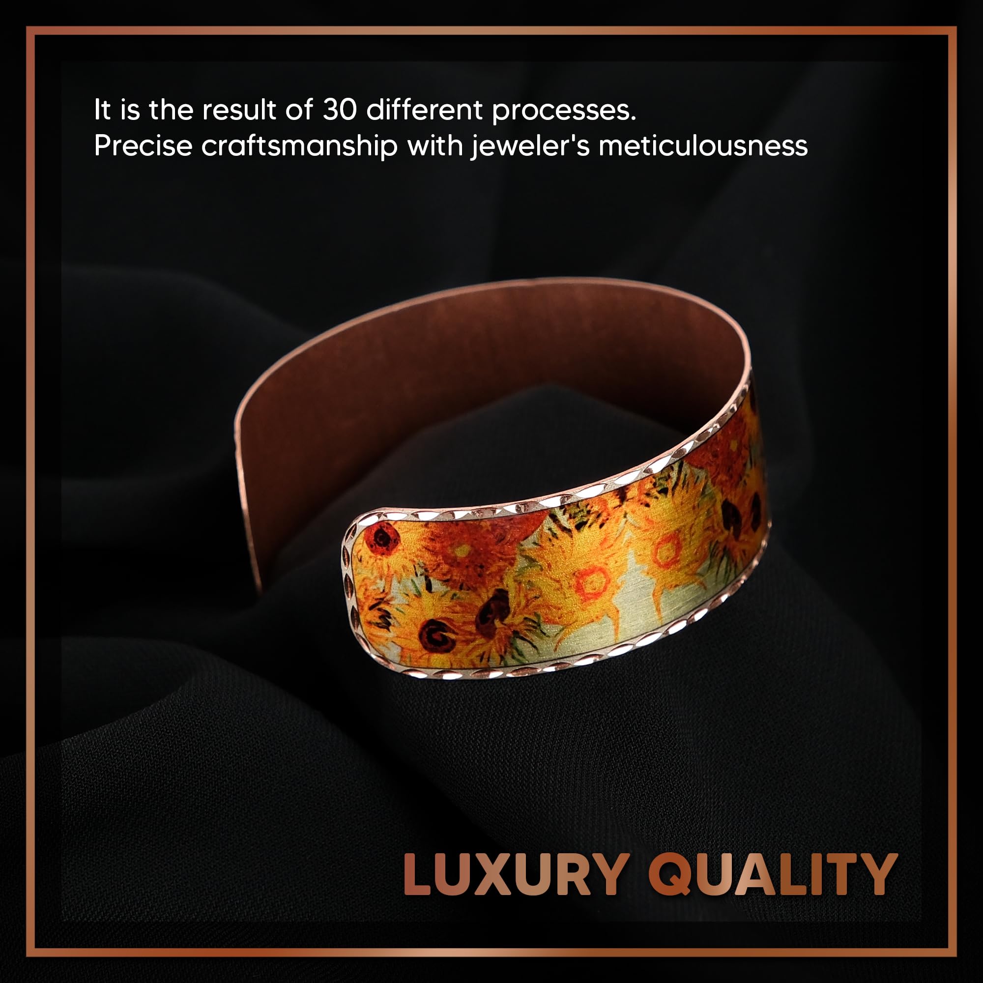 Moreni Copper Bracelet for Women with Wooden Gift Box – Art-Inspired Elegant & Timeless Handmade Jewelry Gift