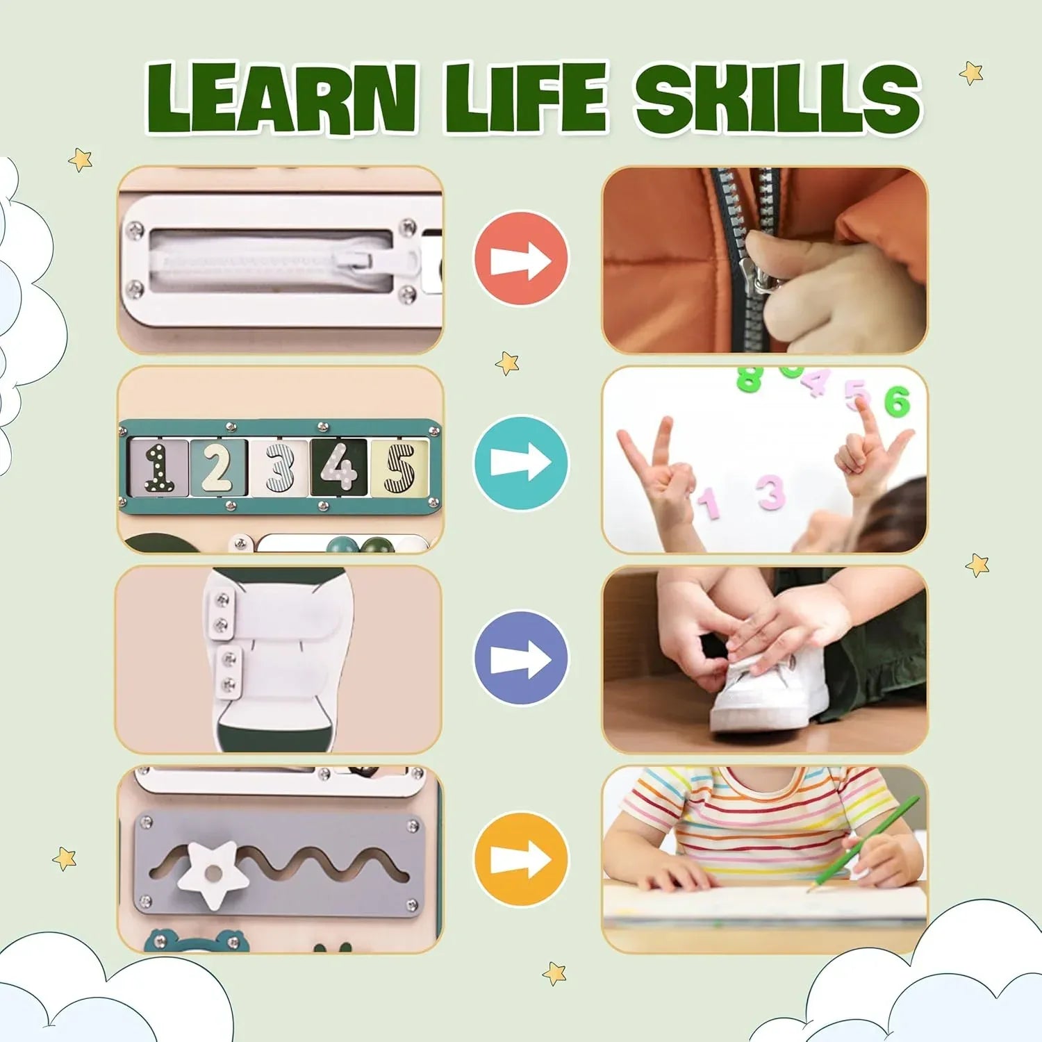 Large Busy Board Montessori Toys for 1 2 3 Year Old - Sensory Toys for Toddlers 1-3 - Fine Motor Skills & Early Learning - Montessori Gift for Boys & Girls - Travel-Friendly & Safe - Handmade Lifestyle Shop