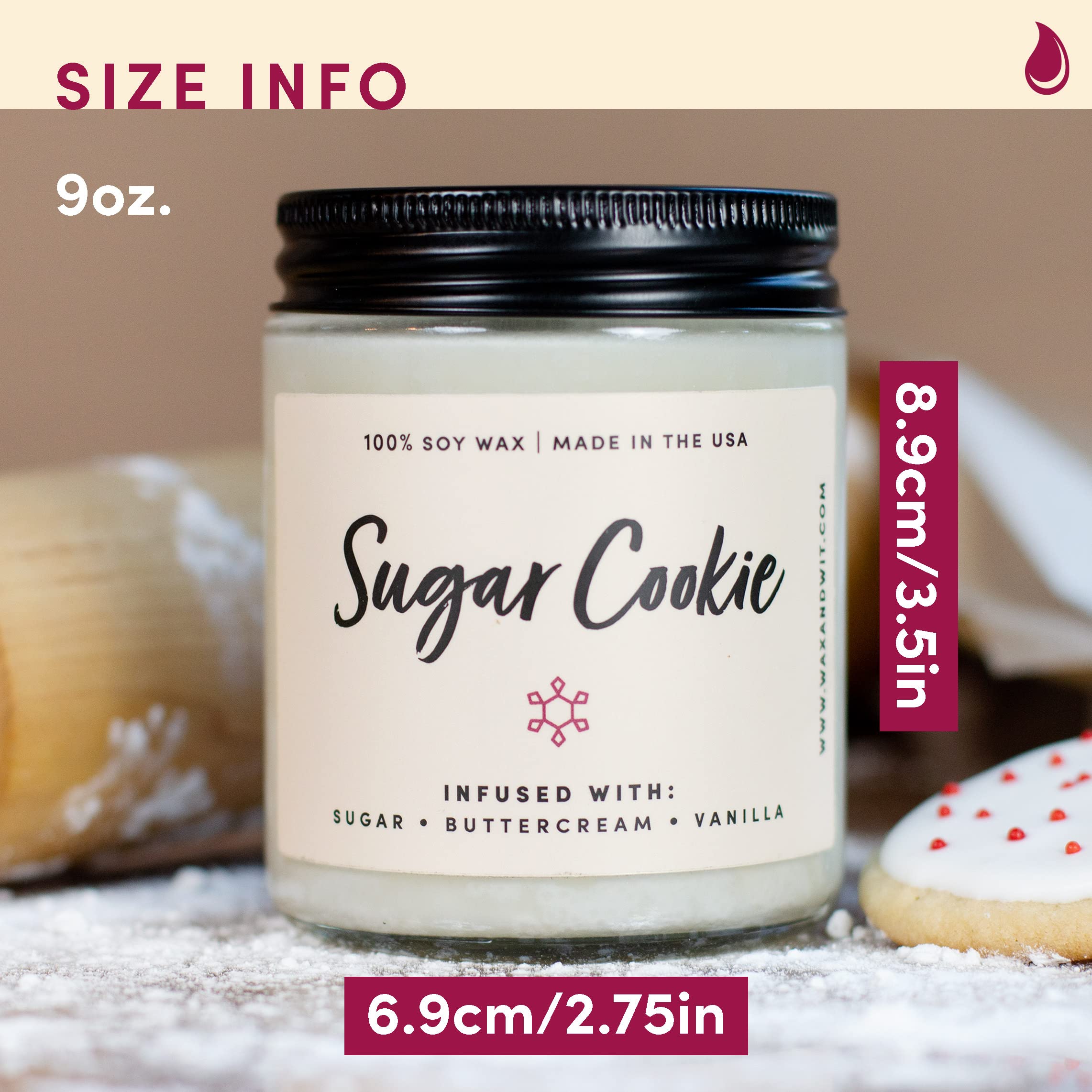 Wax & Wit Cinnamon Rolls Fall Candles for Home Scented – Cinnamon and Buttercream Frosting – Perfect Home Décor Gifts for Autumn, Holiday, Christmas, Winter - 9oz, Soy Wax, 50 Hour Burn